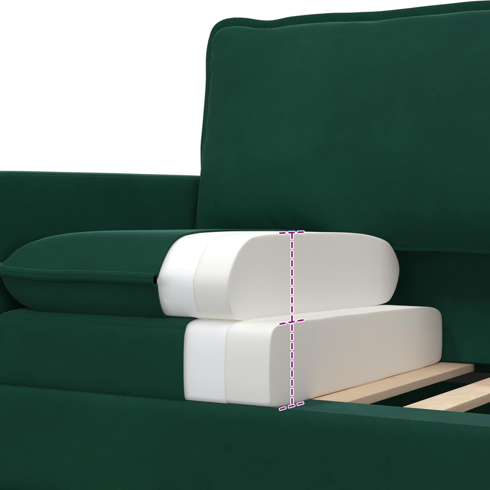 Kanapé szett 2 pcs sötétzöld bársony