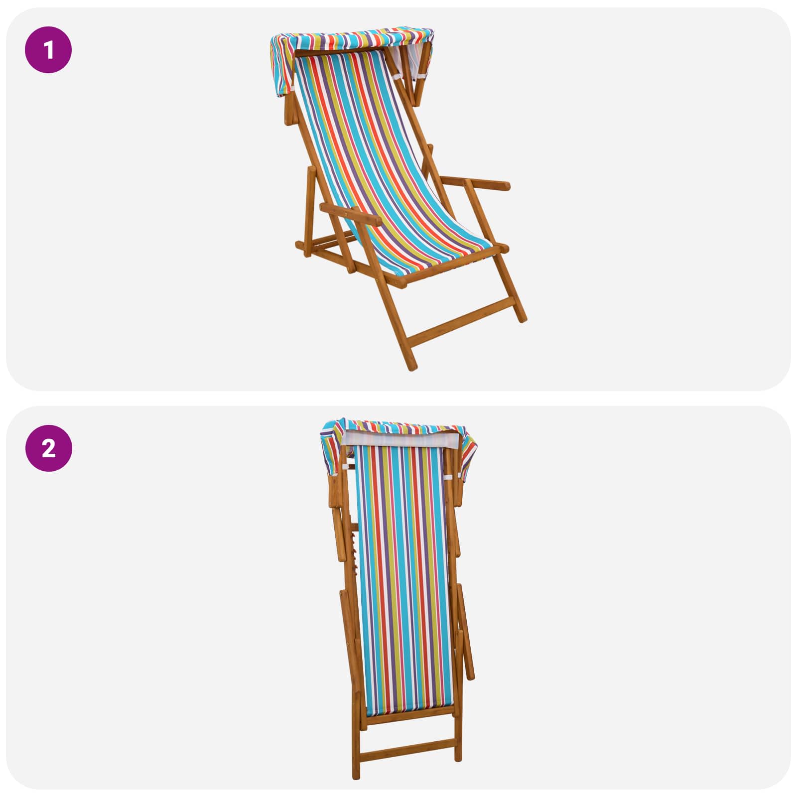 Hintaágy 2 pcs 3 pozíció tömör eukaliptusz fa sokszínű