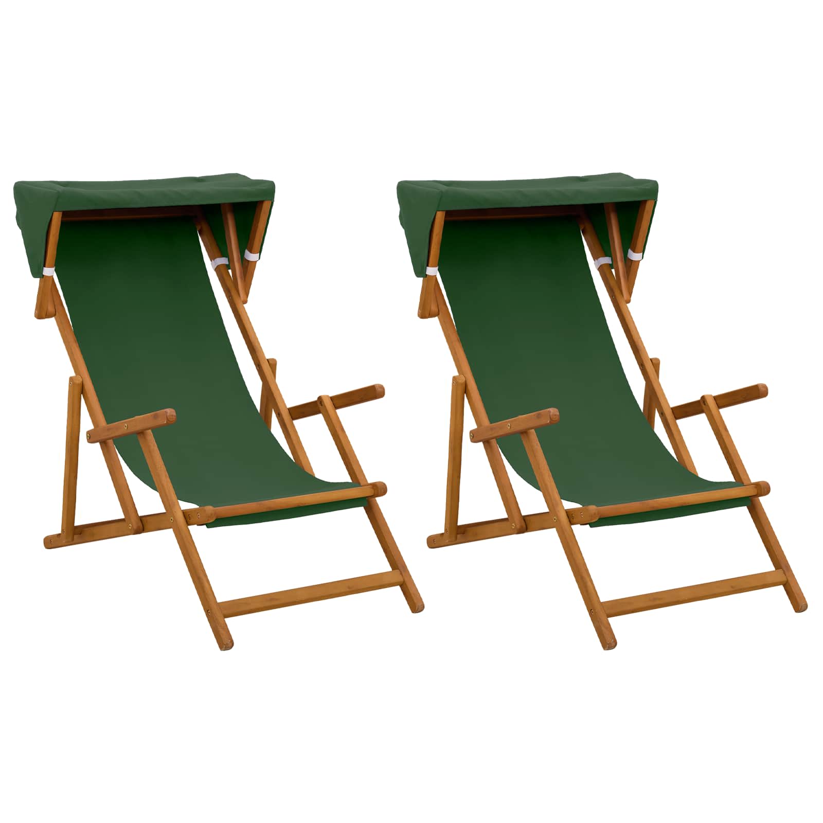 Hintaágy 2 pcs 3 pozíció tömör eukaliptusz fa zöld