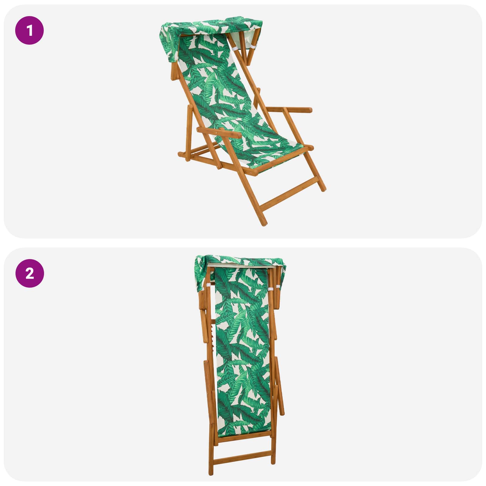 Hintaágy 2 pcs 3 pozíció tömör eukaliptusz fa levélminta
