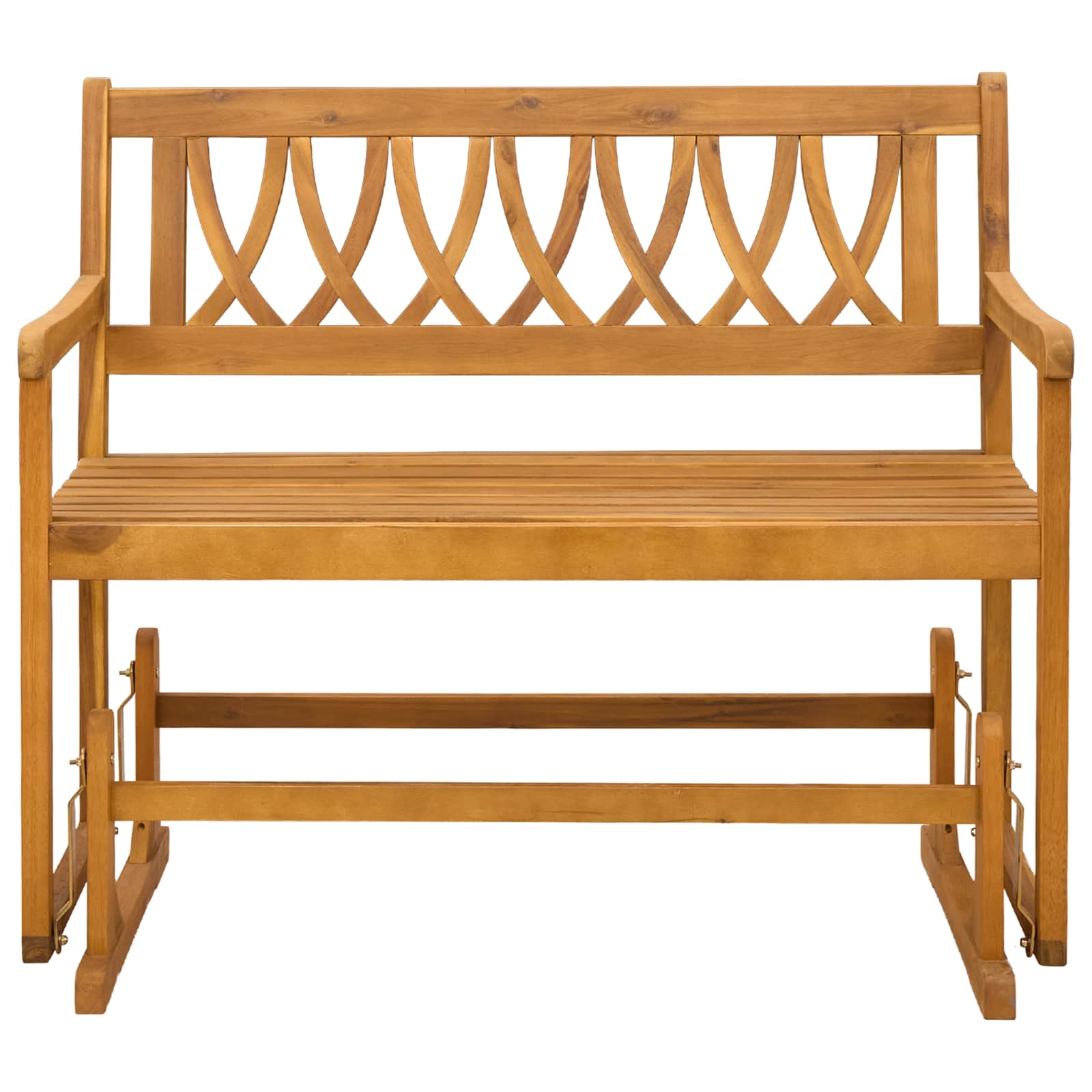 Kerti ringató pad természetes 110 x 59 x 97 cm tömör akácfa