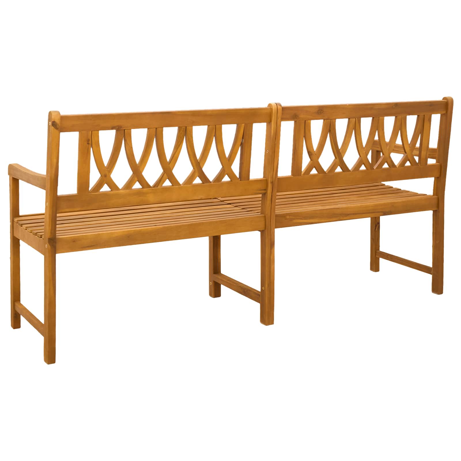 Kerti pad természetes 180 x 55,5 x 90 cm tömör akácfa