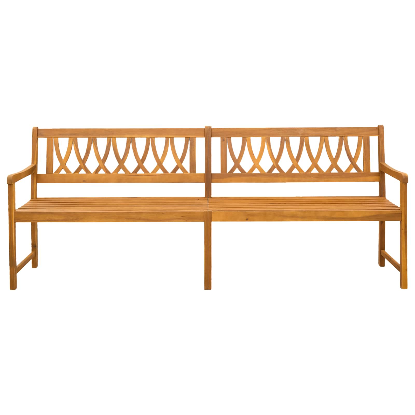 Kerti pad természetes 220 x 55,5 x 90 cm tömör akácfa