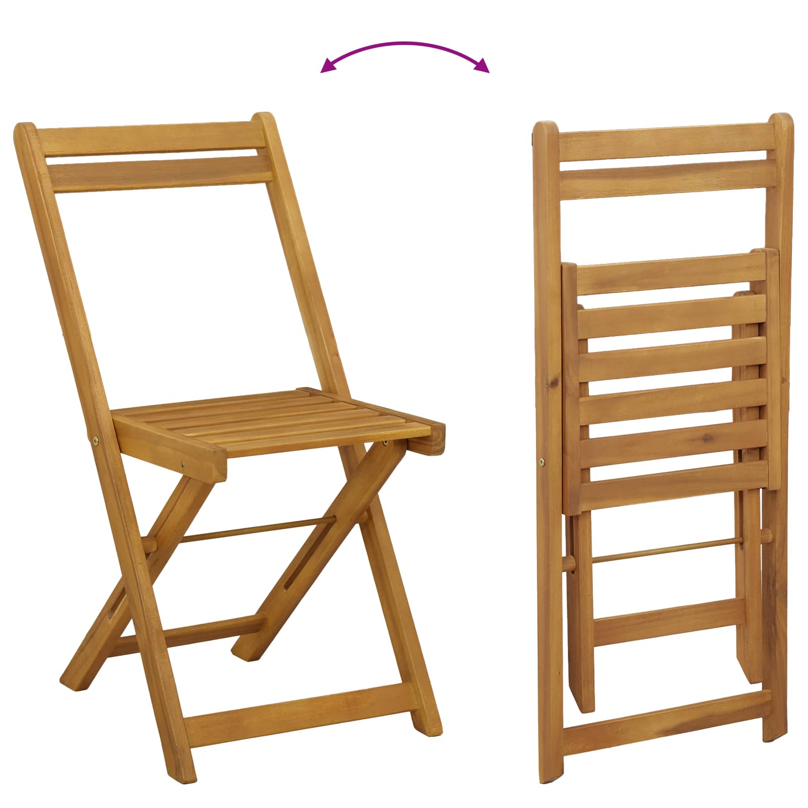 Összecsukható kerti székek 4 pcs természetes 40 x 53 x 80 cm