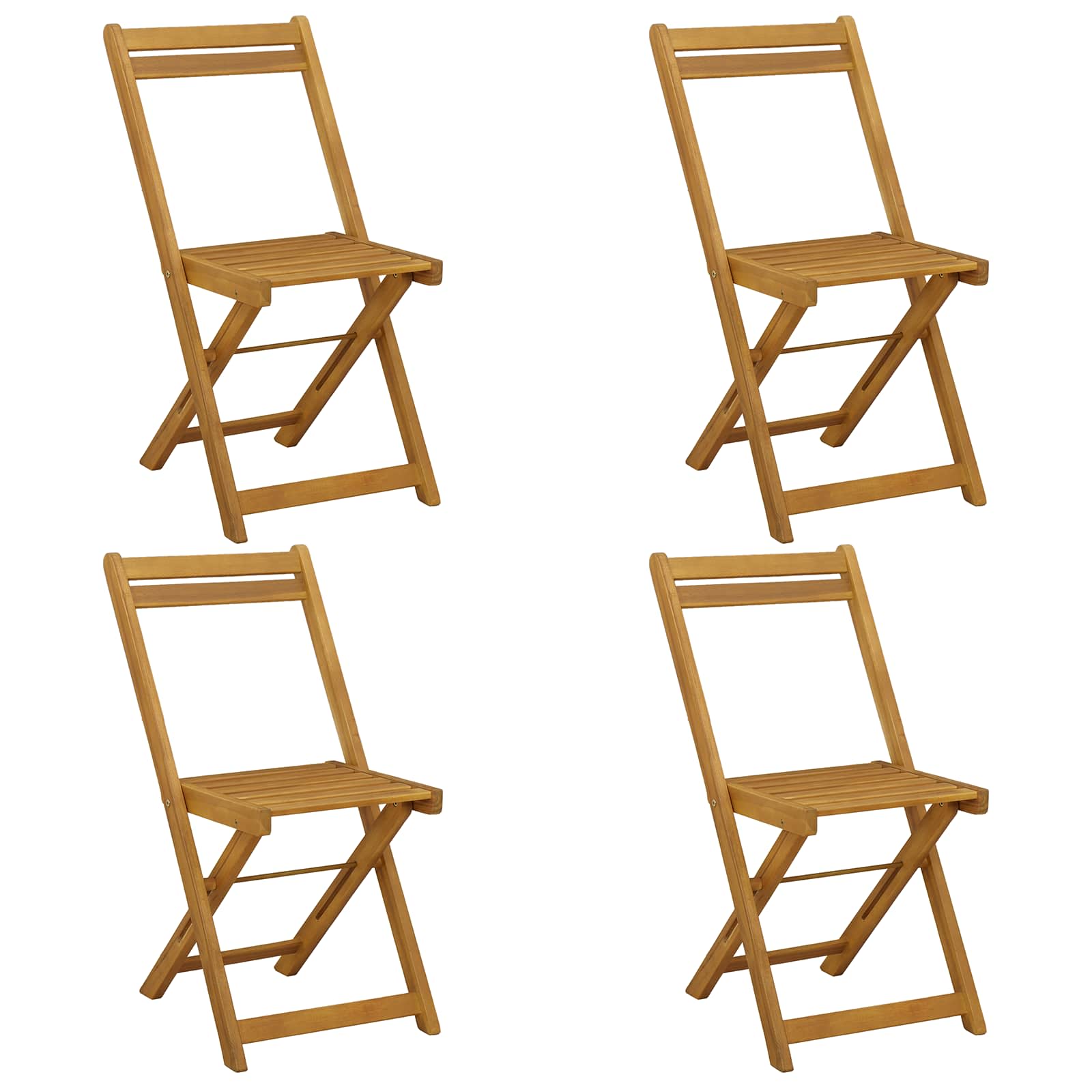 Összecsukható kerti székek 4 pcs természetes 40 x 53 x 80 cm