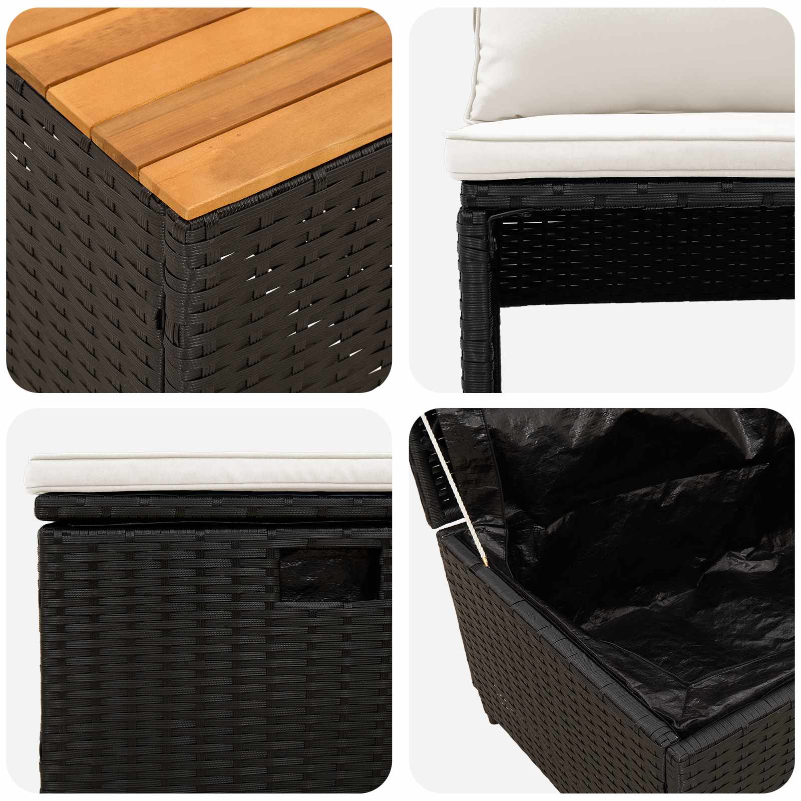 Kültéri kanapé szett 4 -seater 4 pcs 55 x 30 x 39 cm