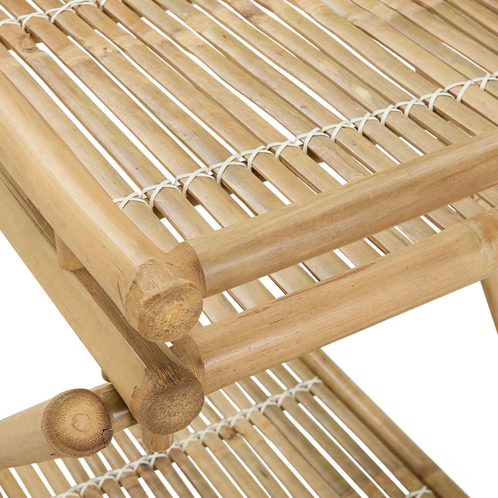 Kerekes teás kocsi természetes 79 x 67.5 x 84 cm bambusz