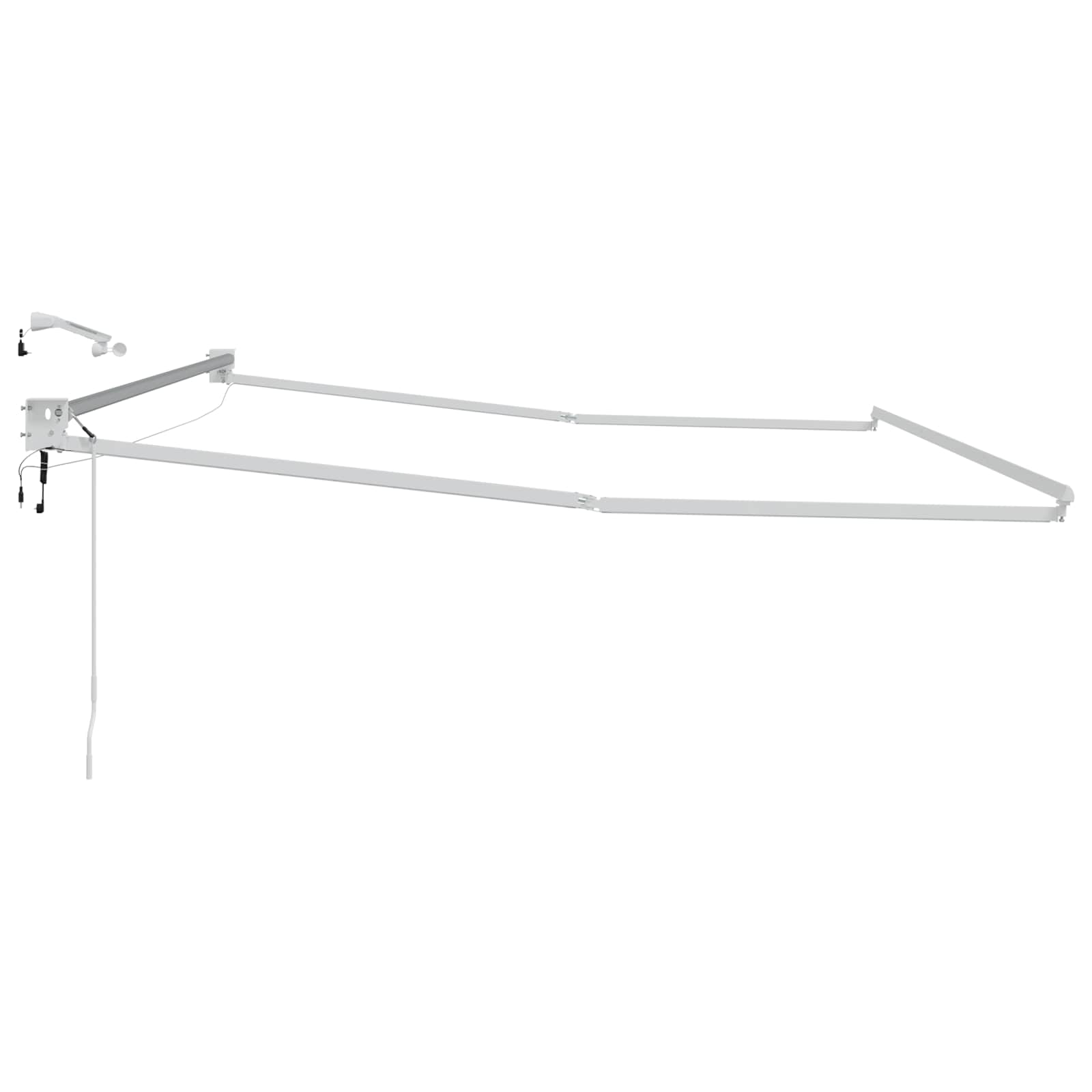 Elektromos kihúzható napellenző keret fehér 5 x 3 m alumínium