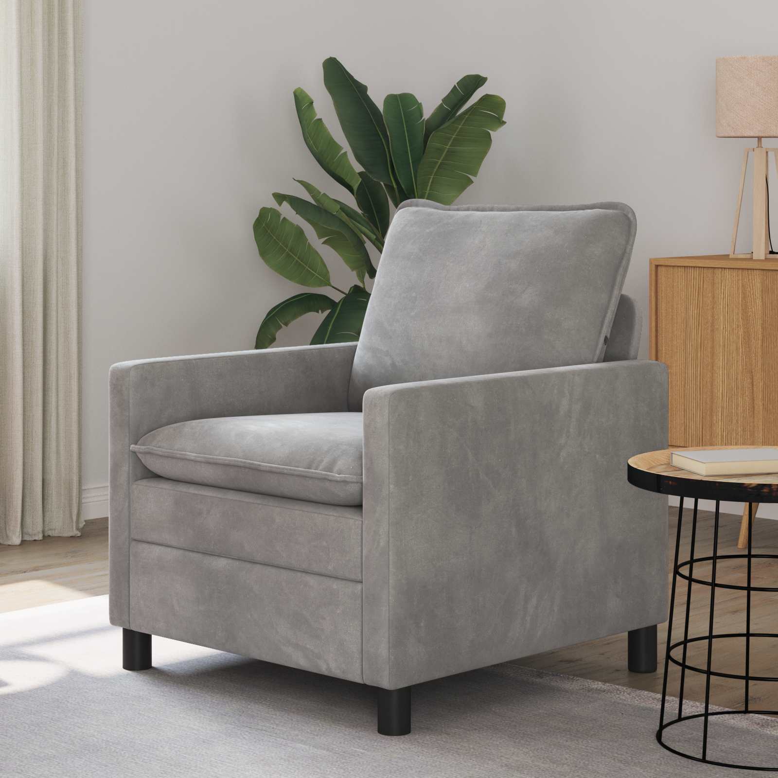 Kanapé világosszürke 76 x 81 x 87,5 cm bársony