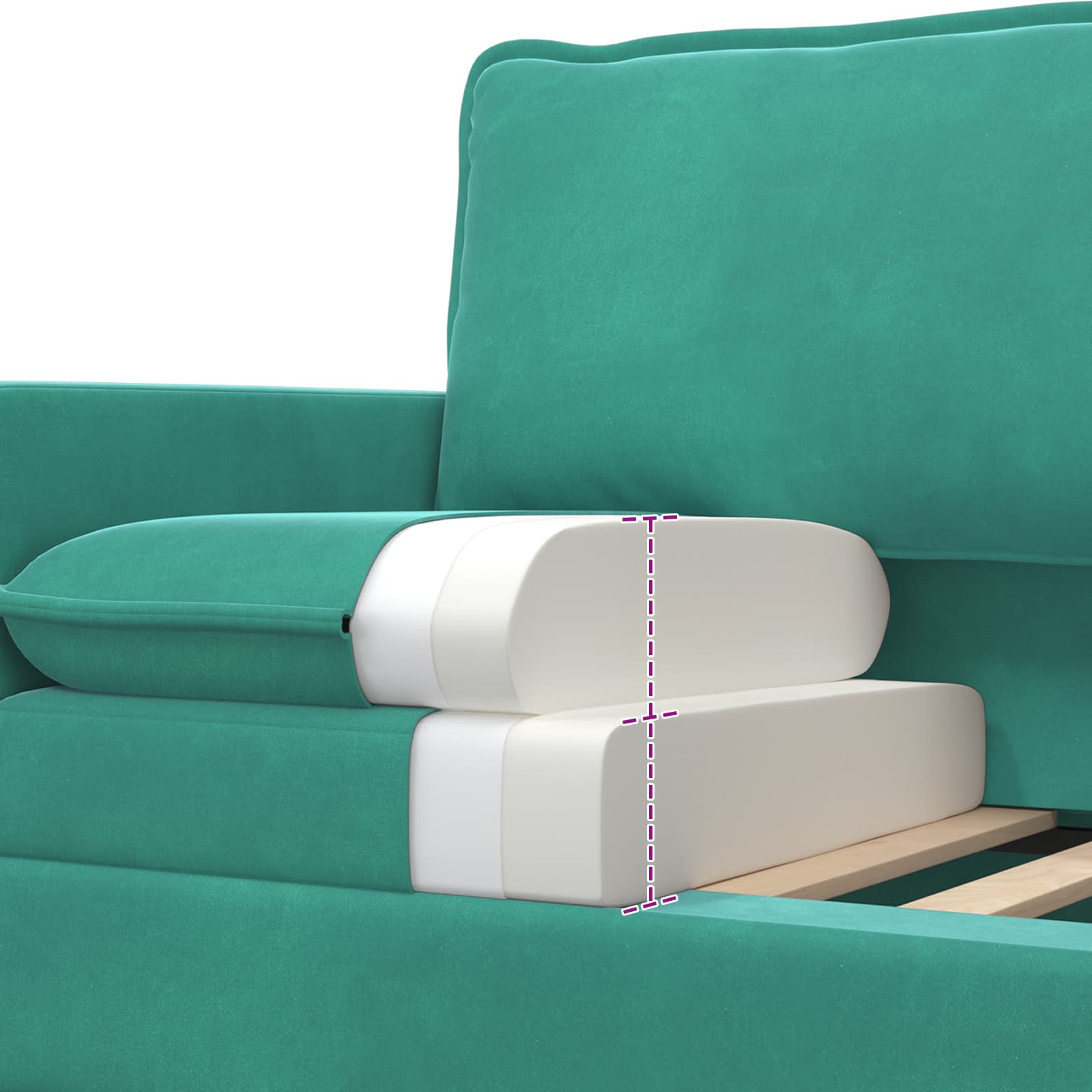 Kanapé türkiz 76 x 81 x 87,5 cm bársony