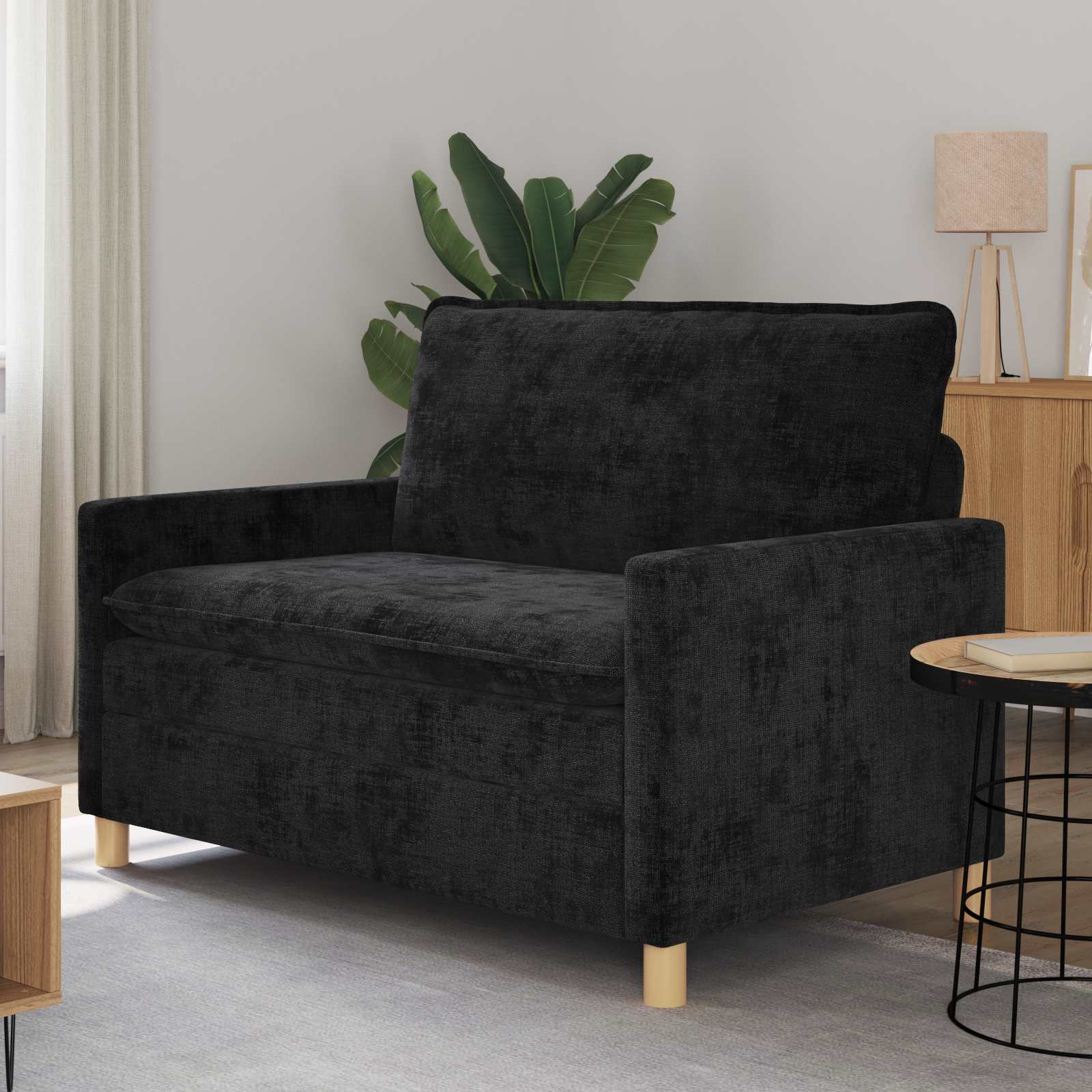 Kanapé fekete 126 x 81 x 87,5 cm poliészter