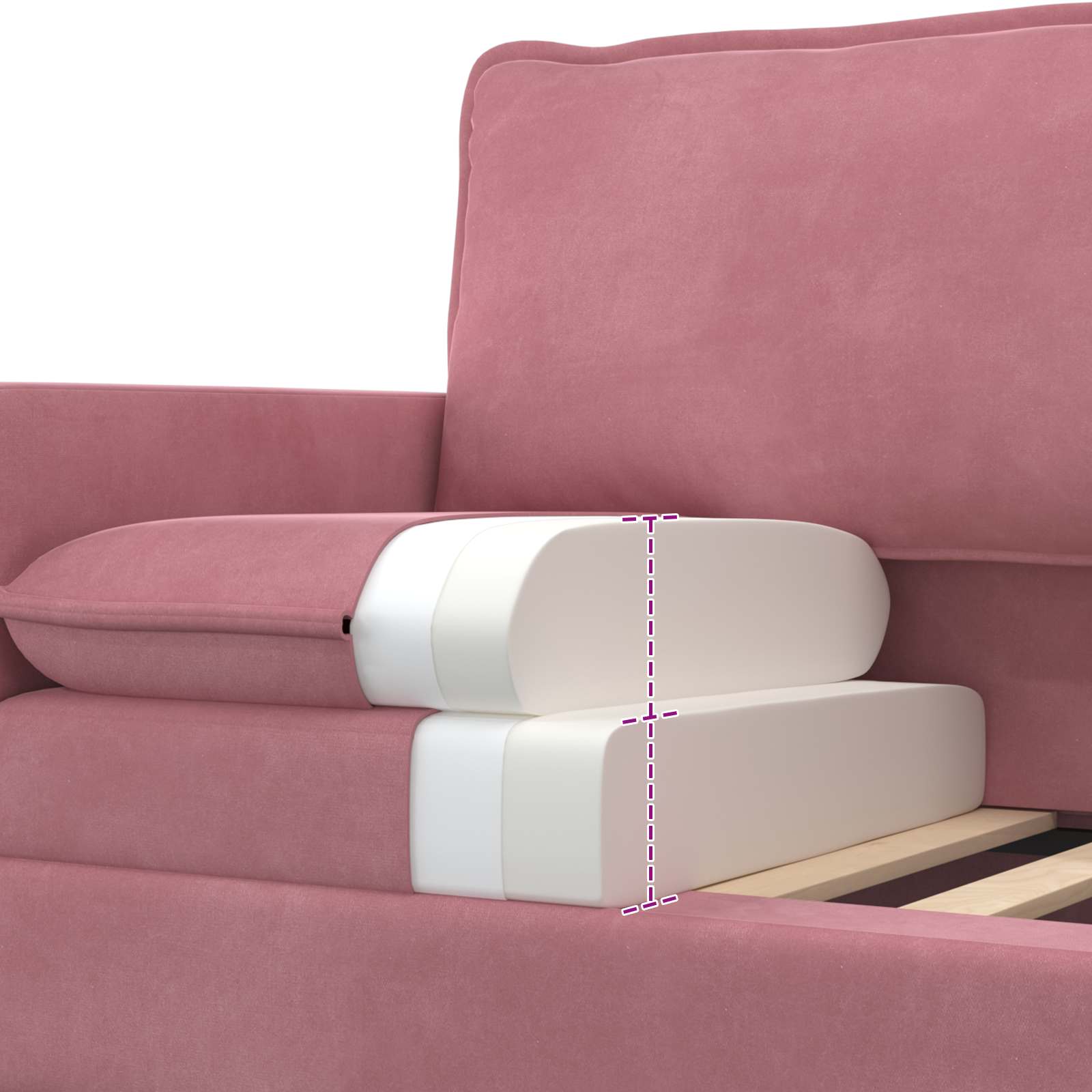 Kanapé rózsaszín 156 x 81 x 87,5 cm bársony