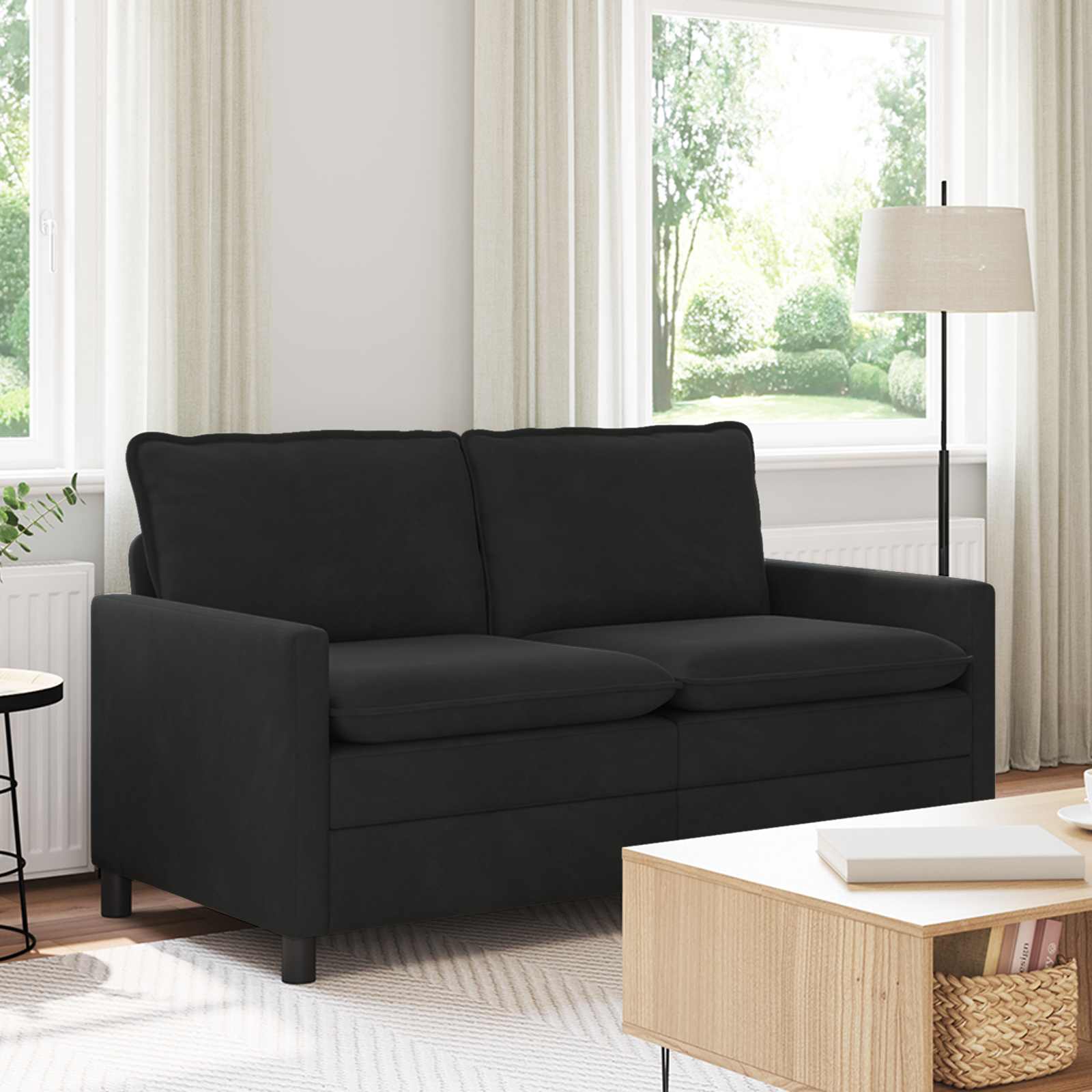 Kanapé fekete 156 x 81 x 87,5 cm bársony