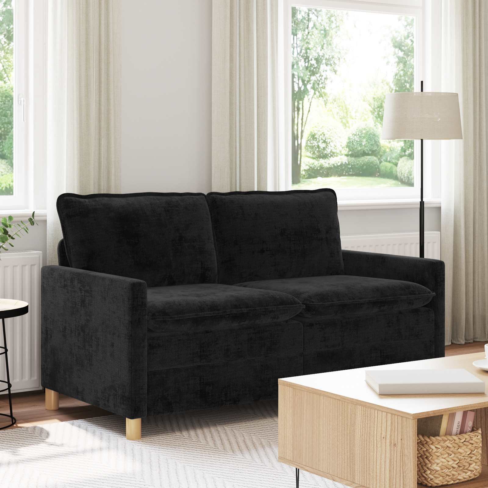 Kanapé fekete 156 x 81 x 87,5 cm poliészter