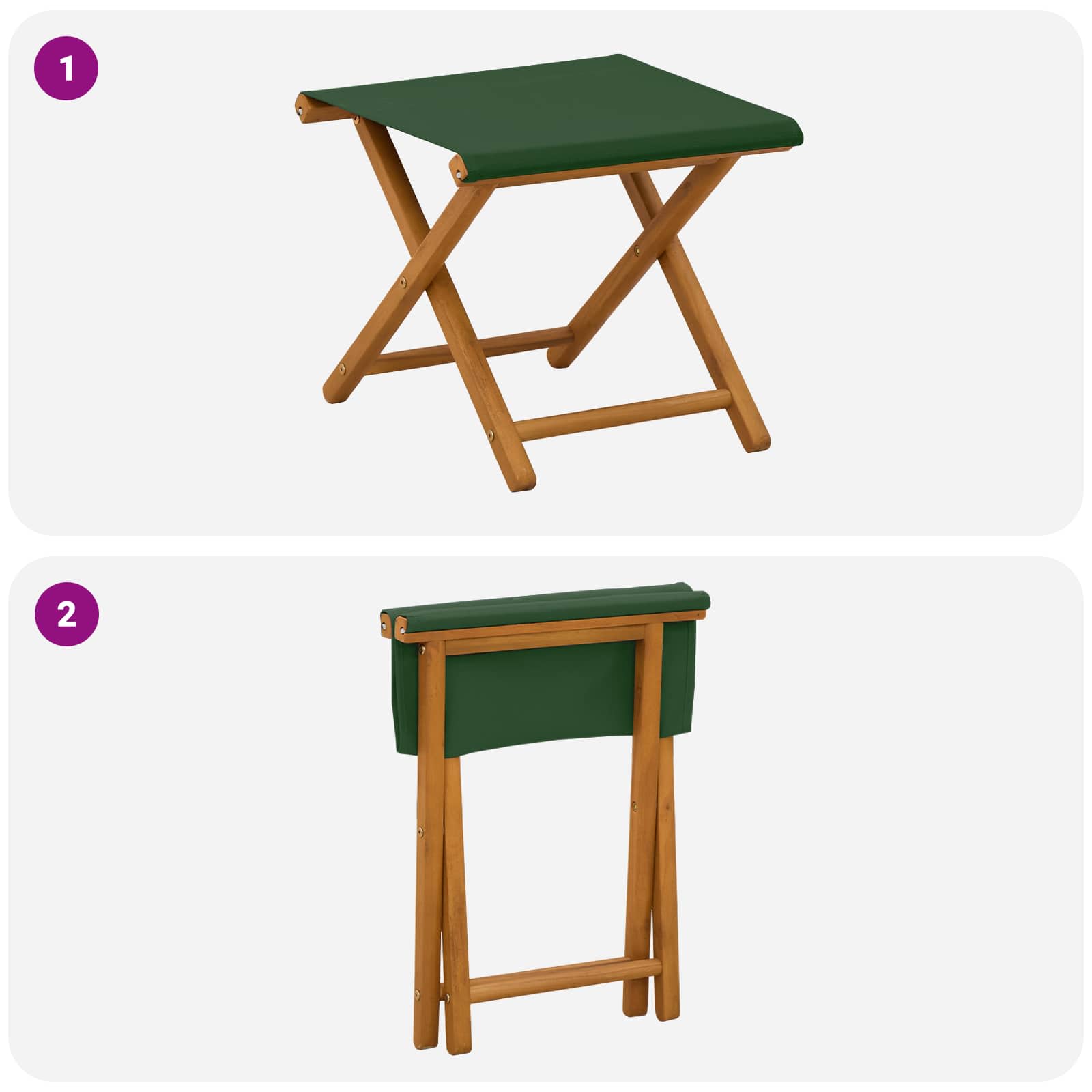 Hintaágy 2 pcs tömör eukaliptusz fa zöld