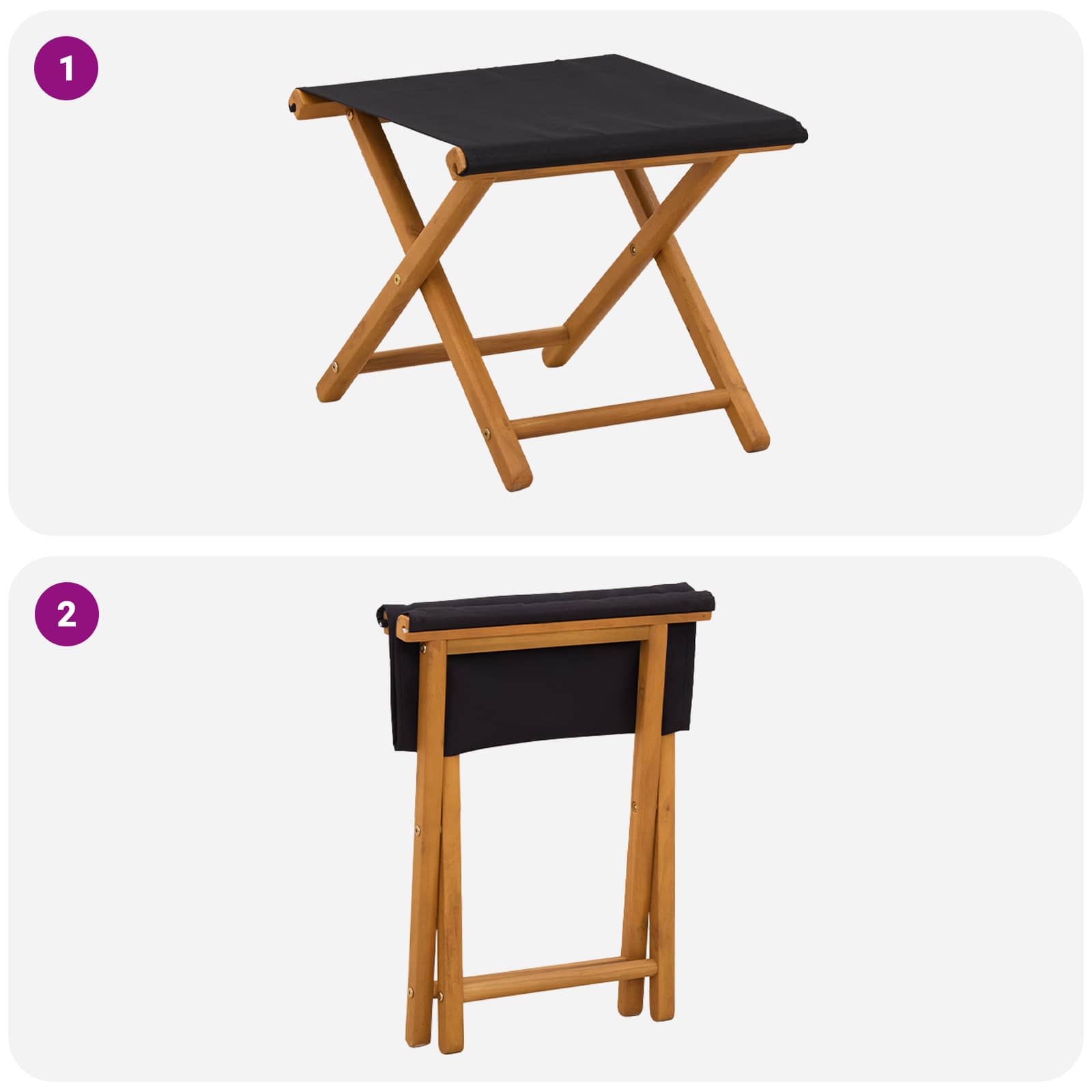 Hintaágy 2 pcs tömör eukaliptusz fa fekete