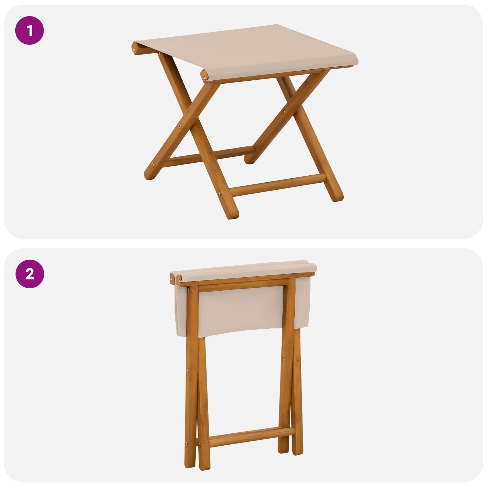 Hintaágy 2 pcs tömör eukaliptusz fa bézs