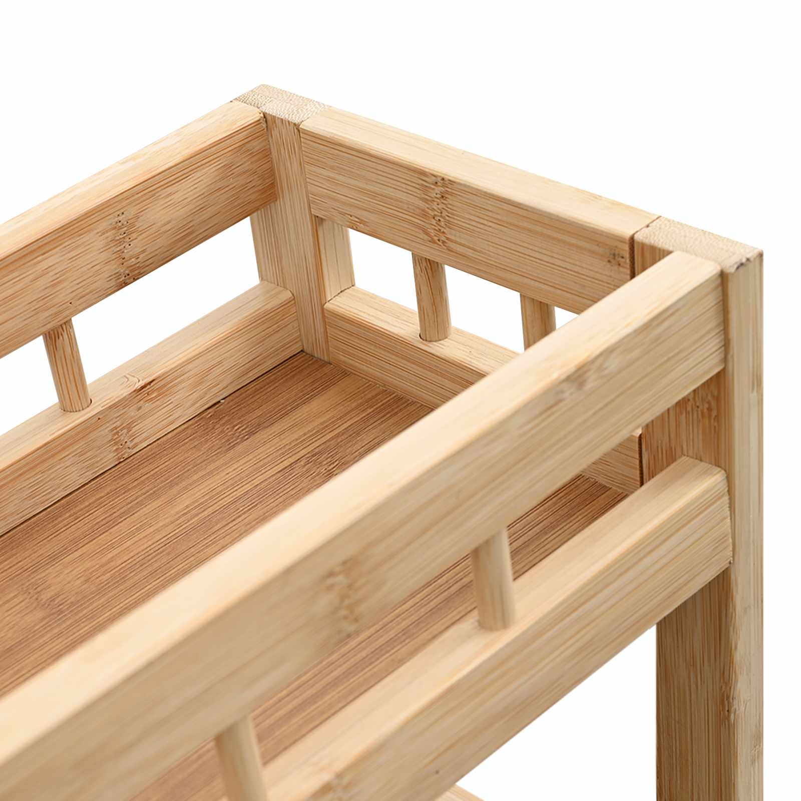 Konyhai kocsi kerekekkel természetes 60 x 18 x 97 cm bambusz