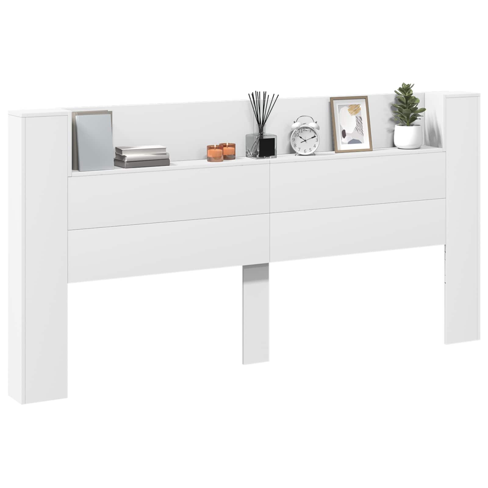 Fejtámla led -es lámpákkal fehér 200 x 16,5 x 103,5 cm faanyag