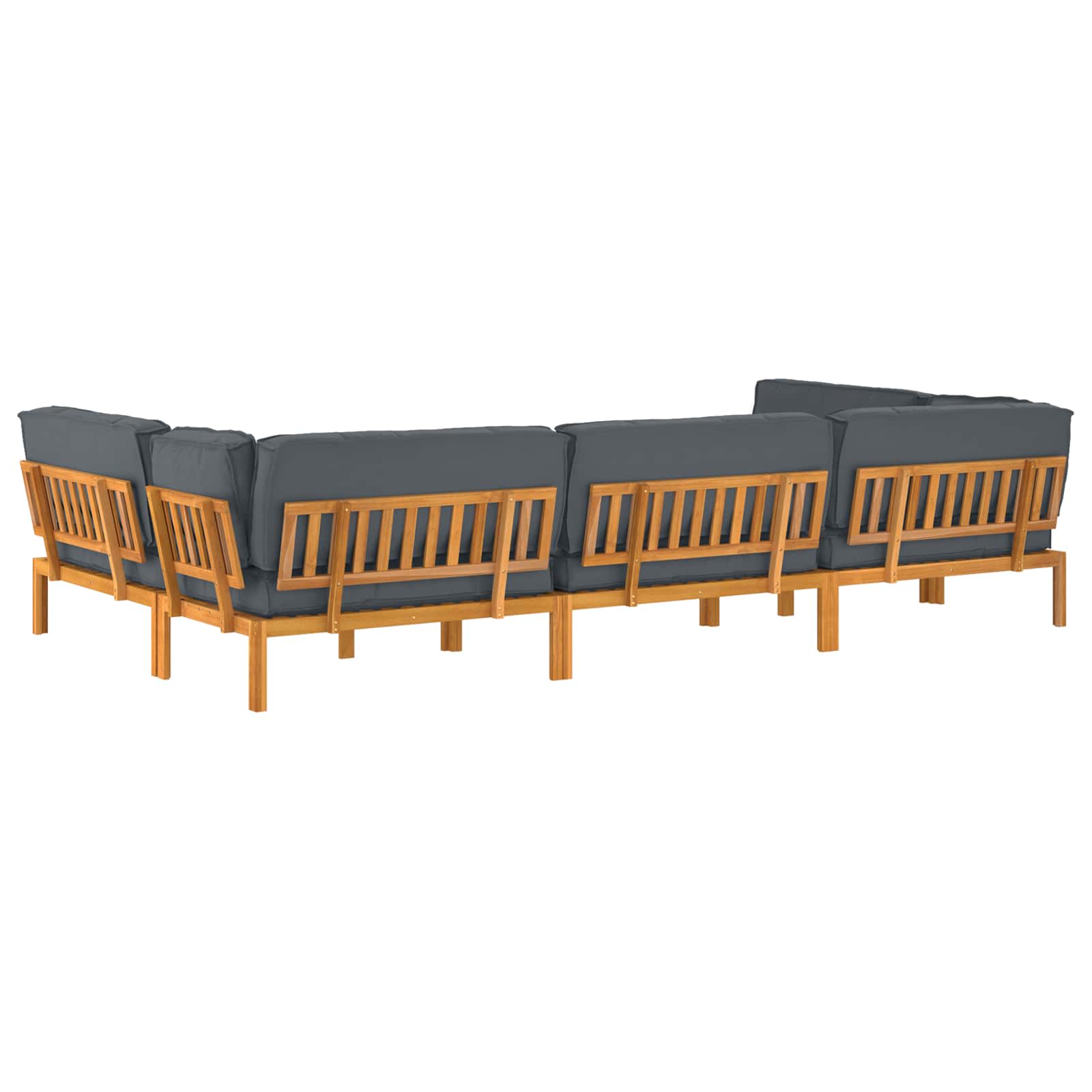 Kanapé szett párnával egyszínű 6 pcs antracit tömör akácfa