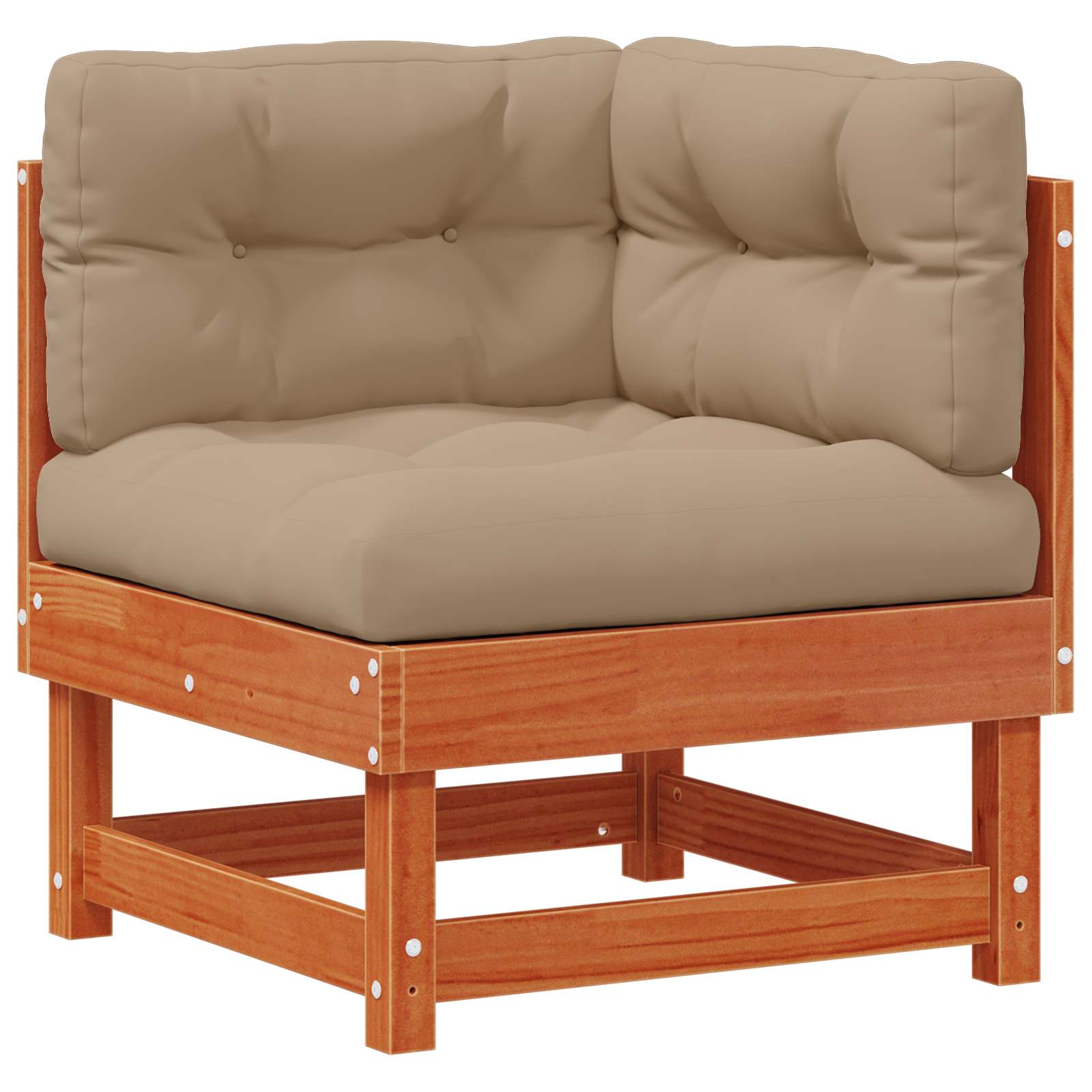 Kerti lounge szett 33 pcs viaszbarna és taupe tömör fenyő