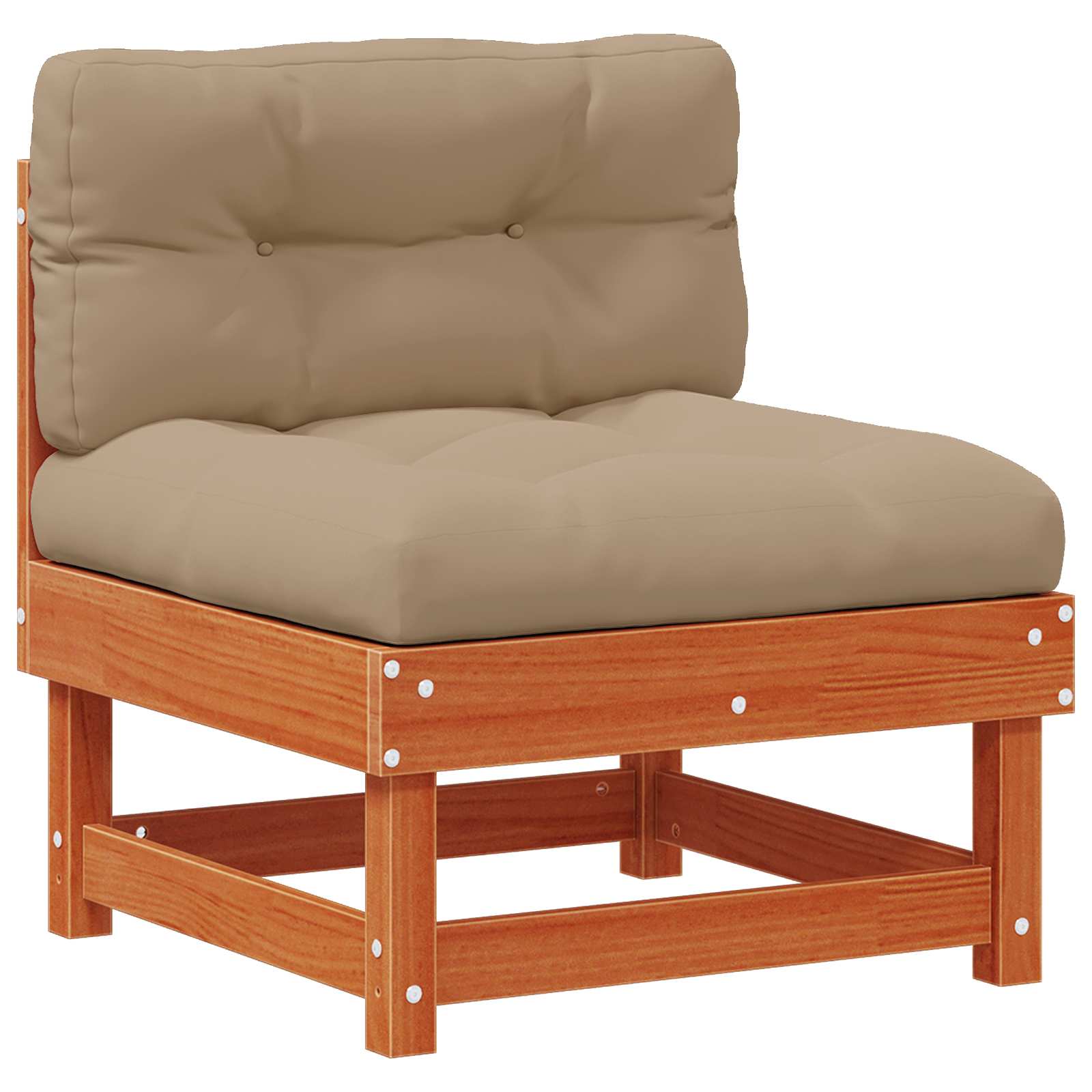 Kerti lounge szett 33 pcs viaszbarna és taupe tömör fenyő