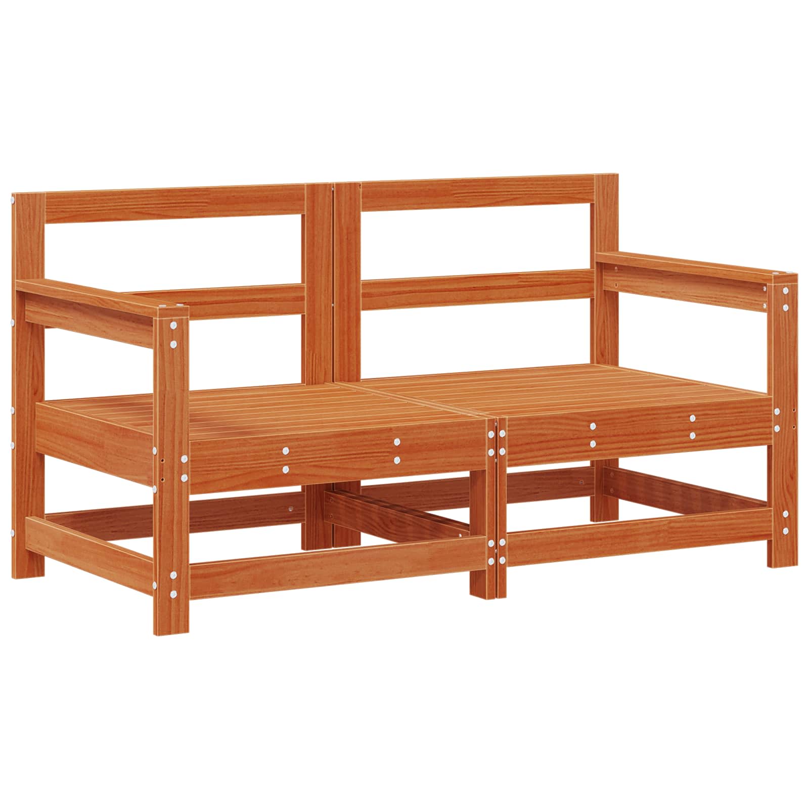 Kerti lounge szett 6 pcs viaszbarna tömör fenyő