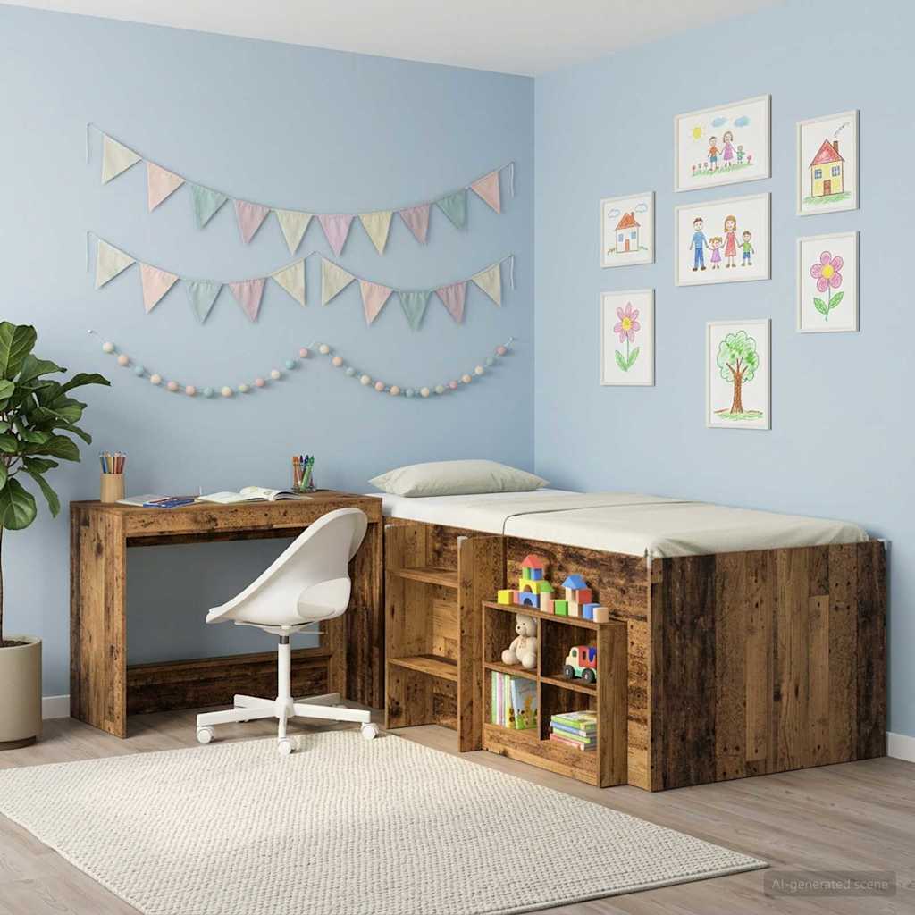 Ágyíróasztal antik fa szerelt fa 100 x 45 x 75 cm