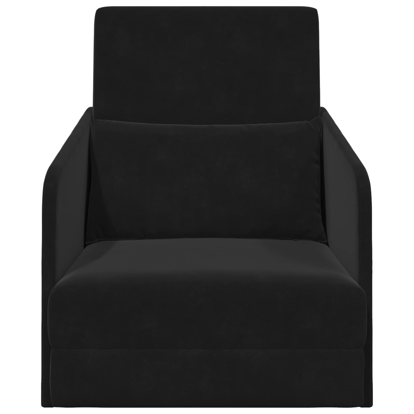 Hajtogatható kanapéágy fekete 65 x 80 x 83 cm bársony