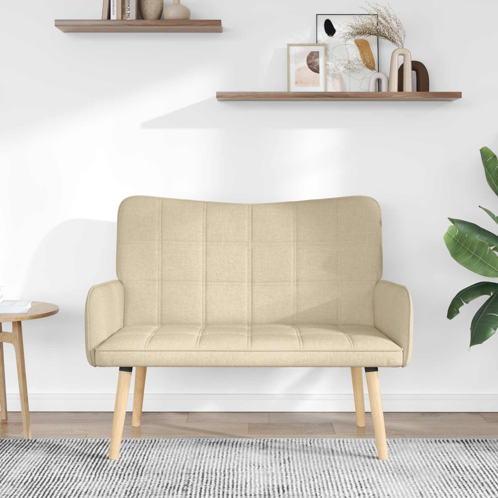 Kétfős kanapé krém 115 x 61 x 87 cm szövet