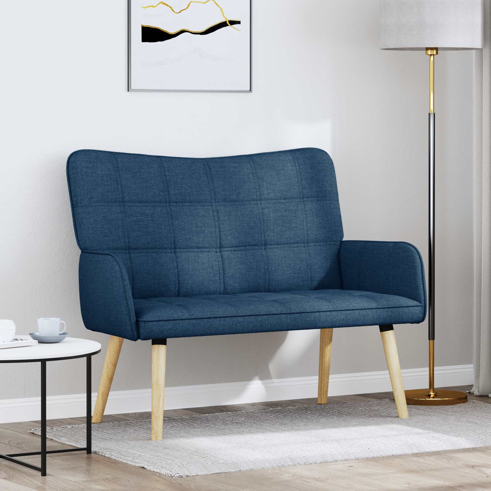 Kétfős kanapé kék 115 x 61 x 87 cm szövet