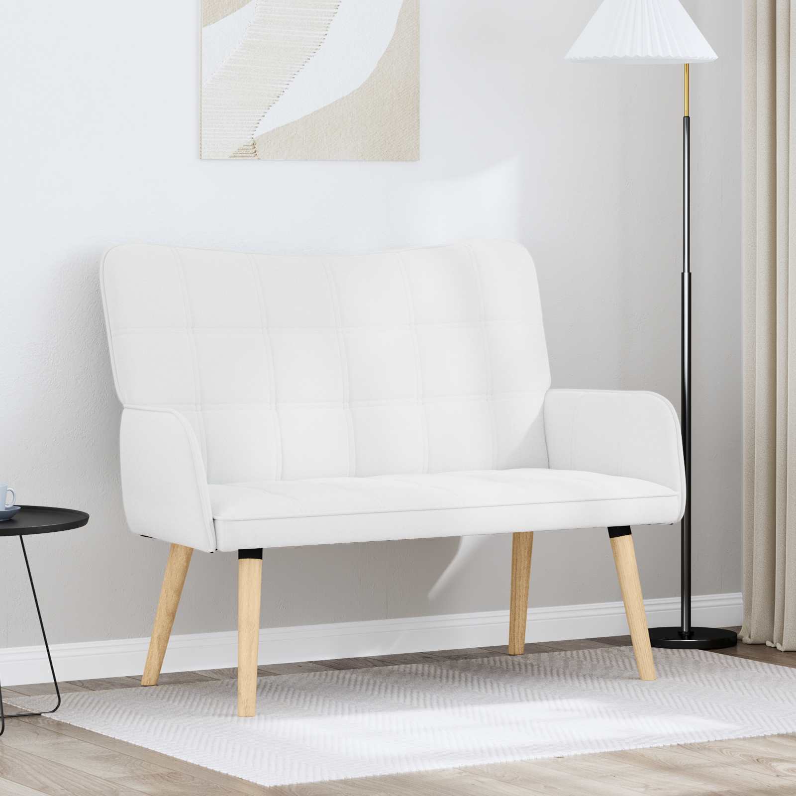 Kétfős kanapé fehér 115 x 61 x 87 cm szövet