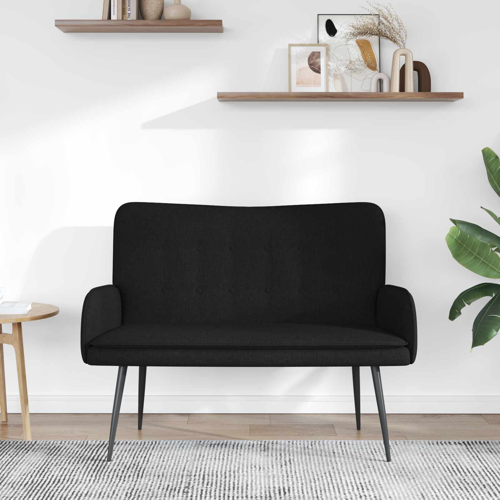 Kétüléses kanapé fekete 115 x 61 x 87 cm szövet