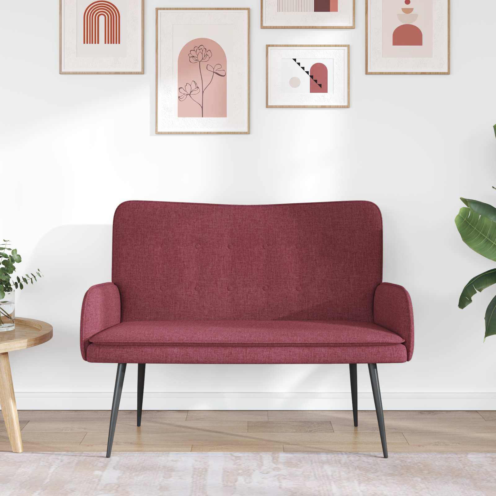 Kétüléses kanapé bordó 115 x 61 x 87 cm szövet