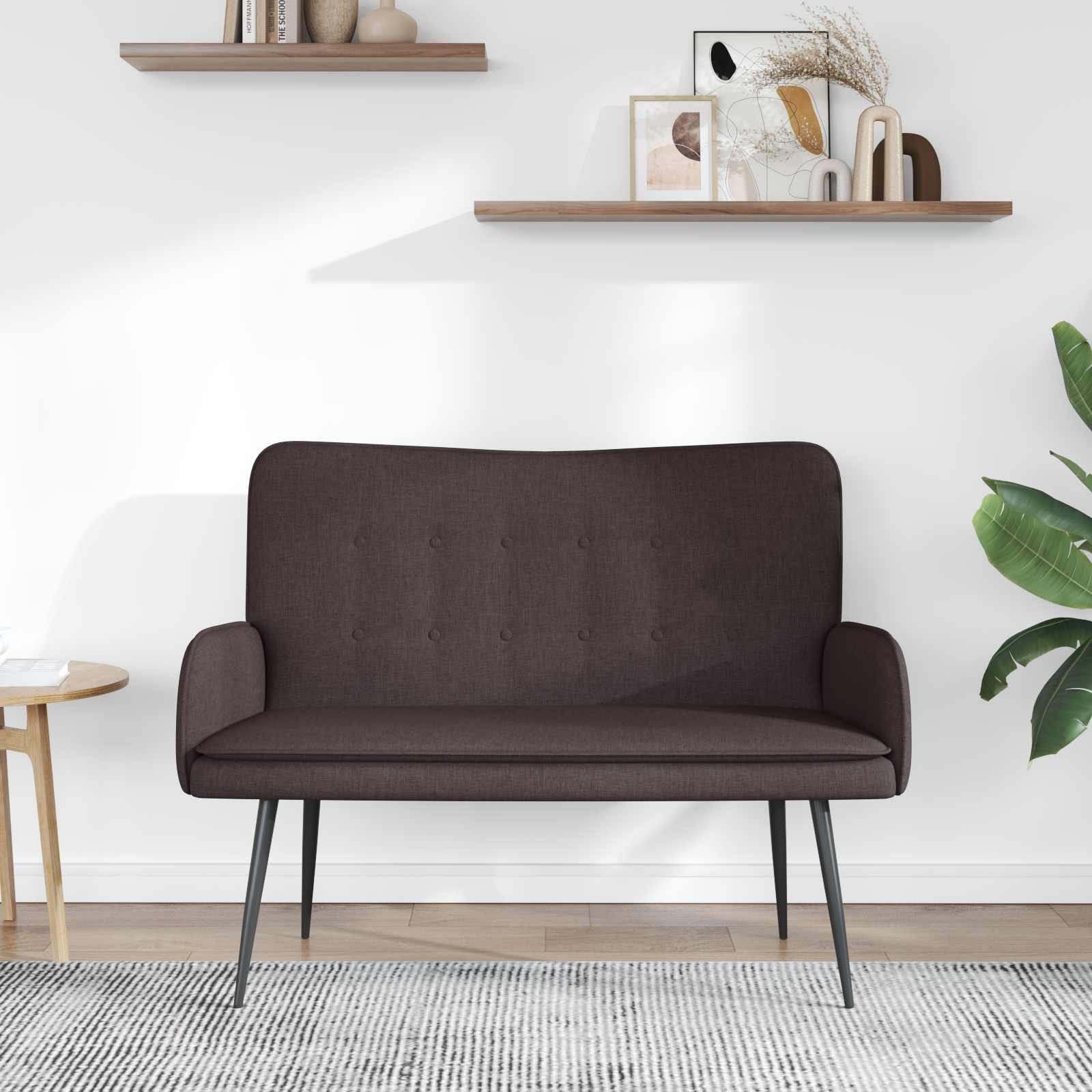 Kétüléses kanapé sötét barna 115 x 61 x 87 cm szövet