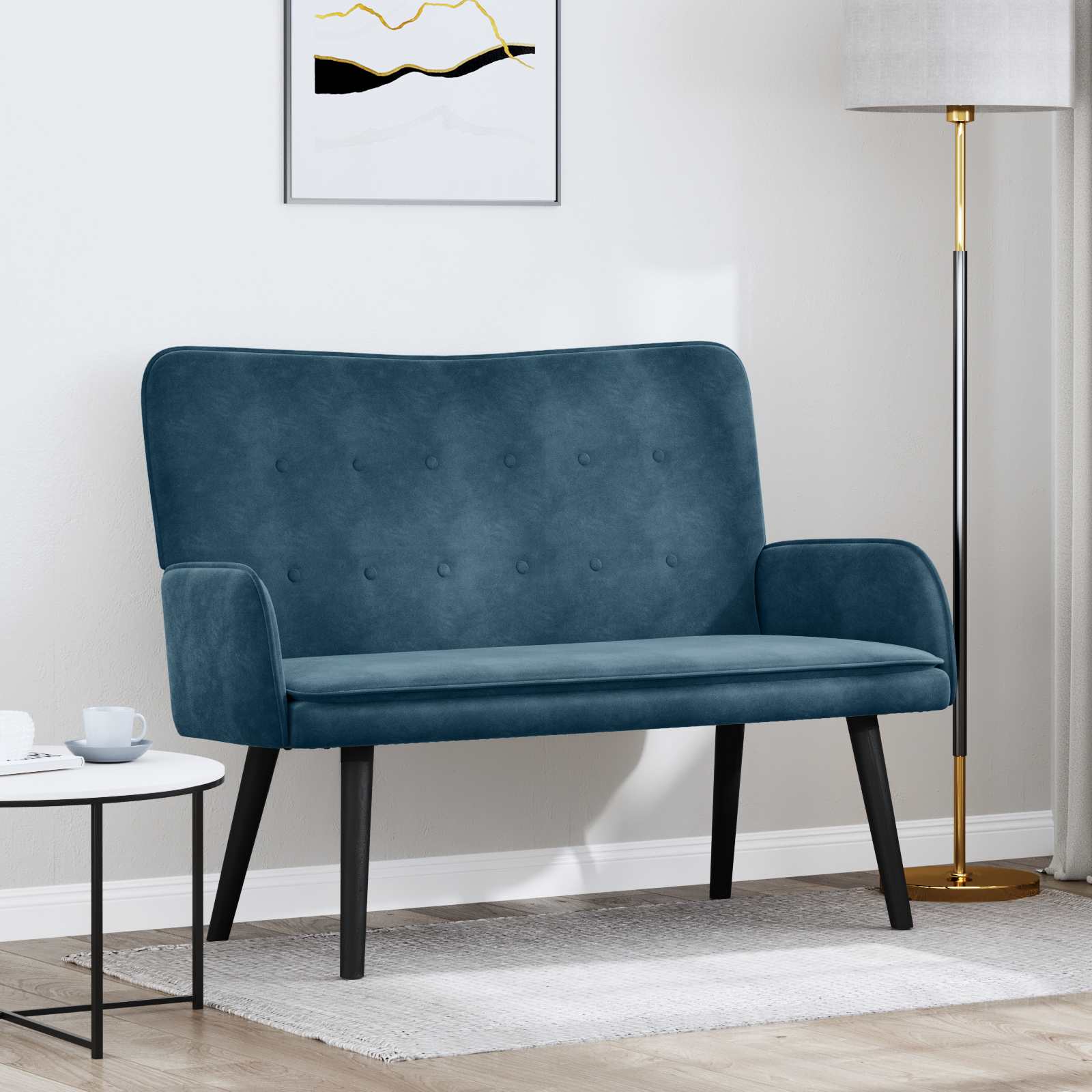 Kétfős kanapé kék 115 x 61 x 87 cm bársony