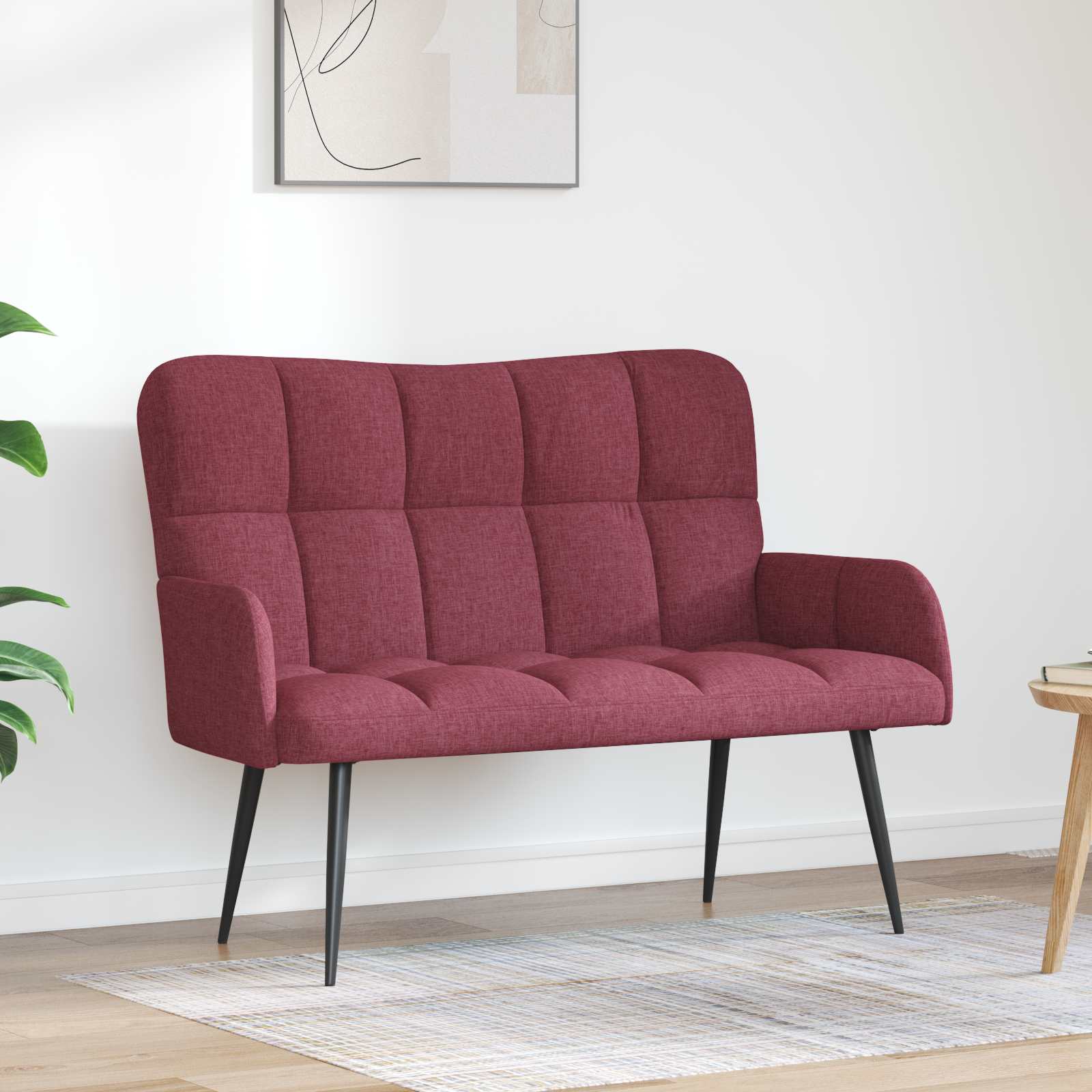 Kétfős kanapé bordó 115 x 61 x 87 cm szövet