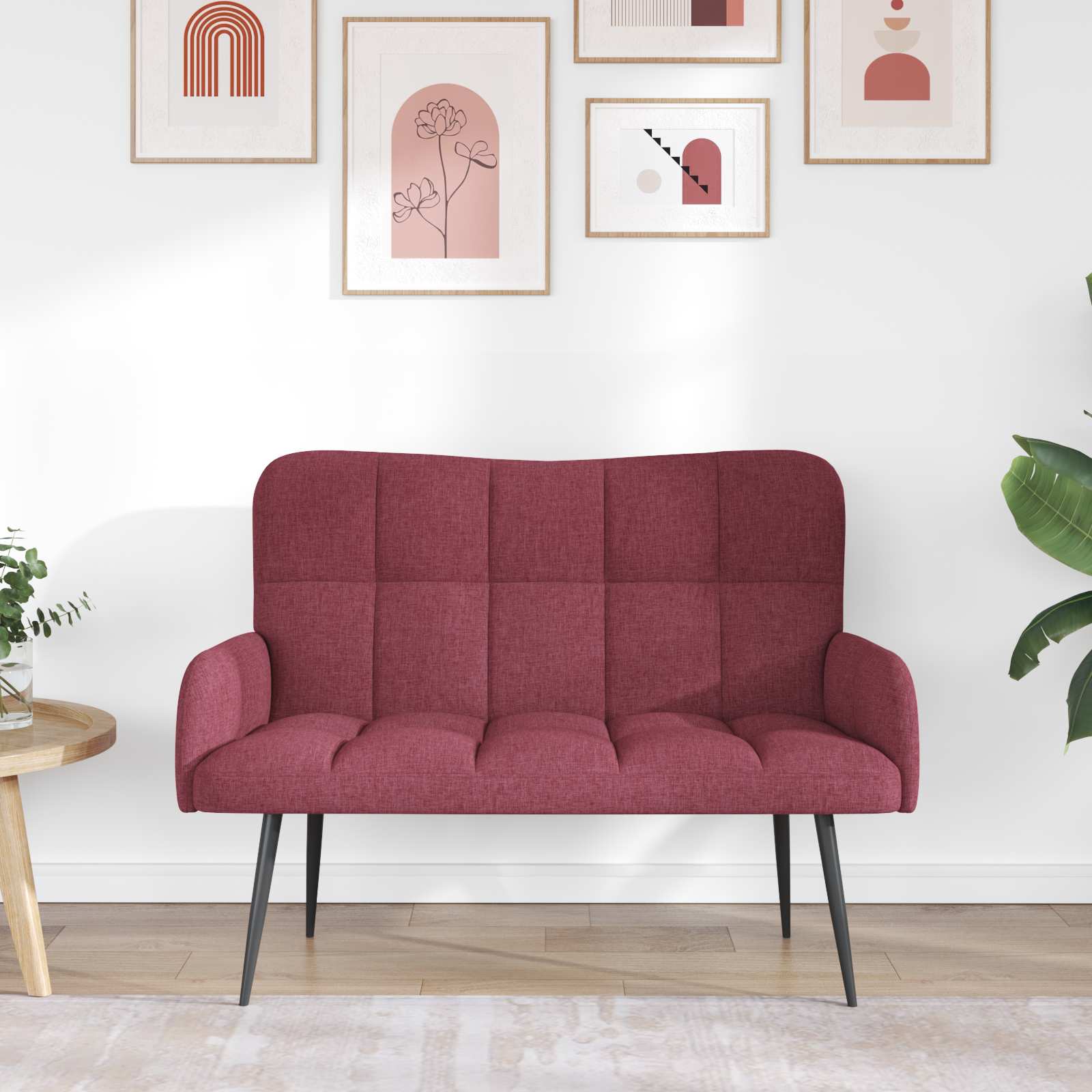 Kétfős kanapé bordó 115 x 61 x 87 cm szövet