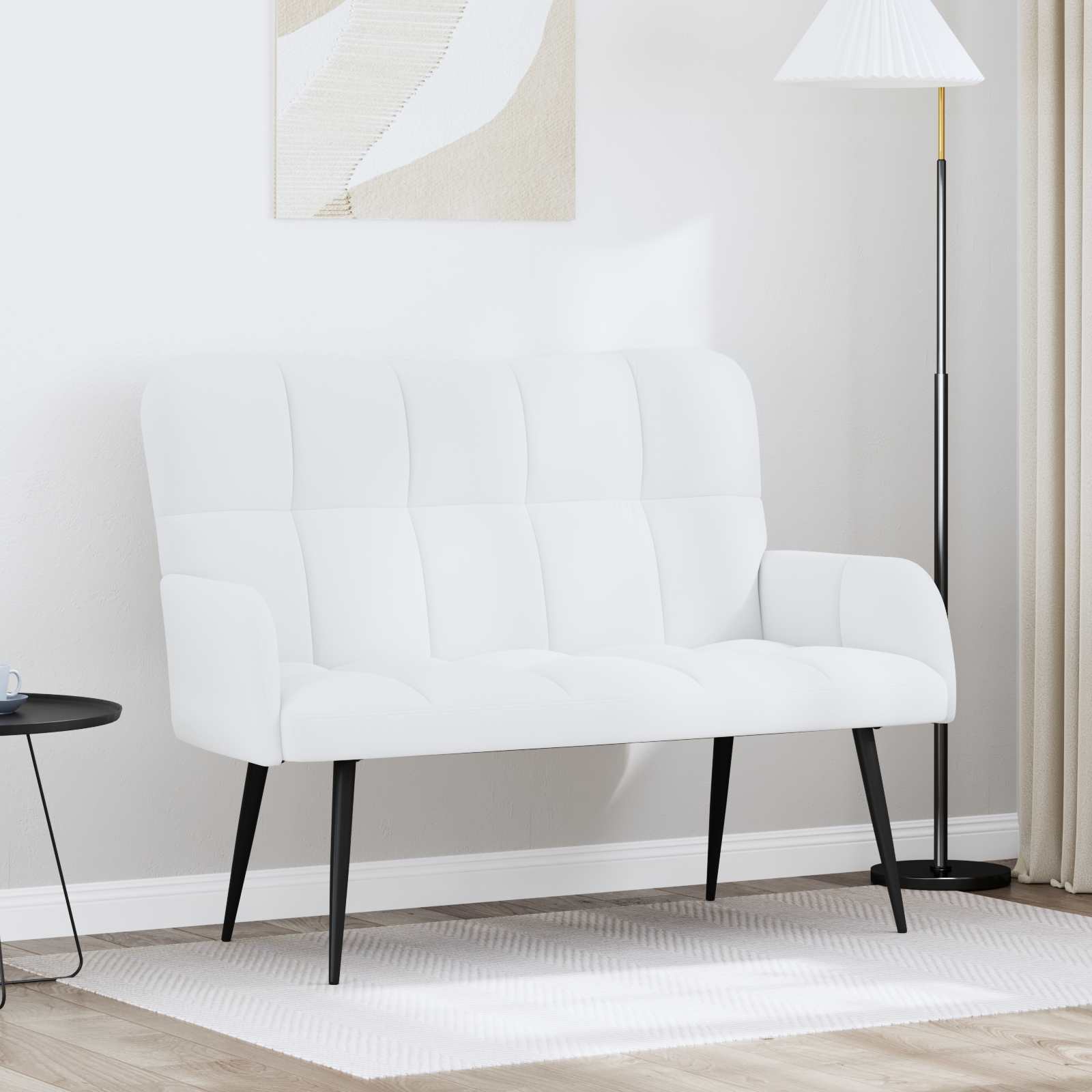 Kétfős kanapé fehér 115 x 61 x 87 cm szövet