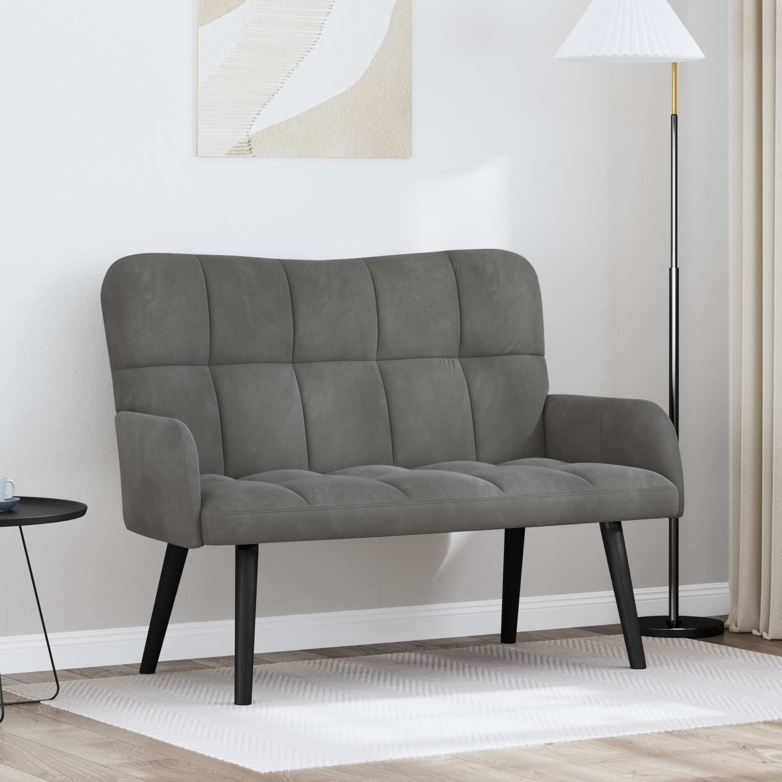 Kétfős kanapé sötétszürke 115 x 61 x 87 cm bársony