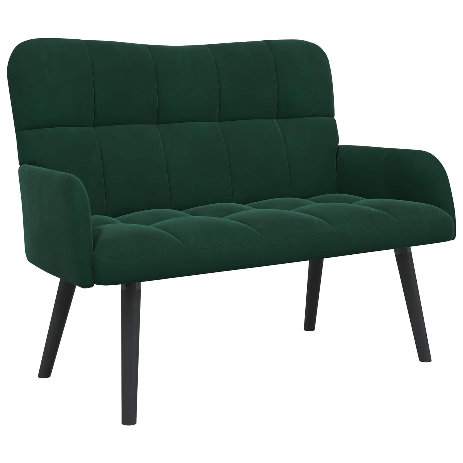 Kétfős kanapé sötétzöld 115 x 61 x 87 cm bársony