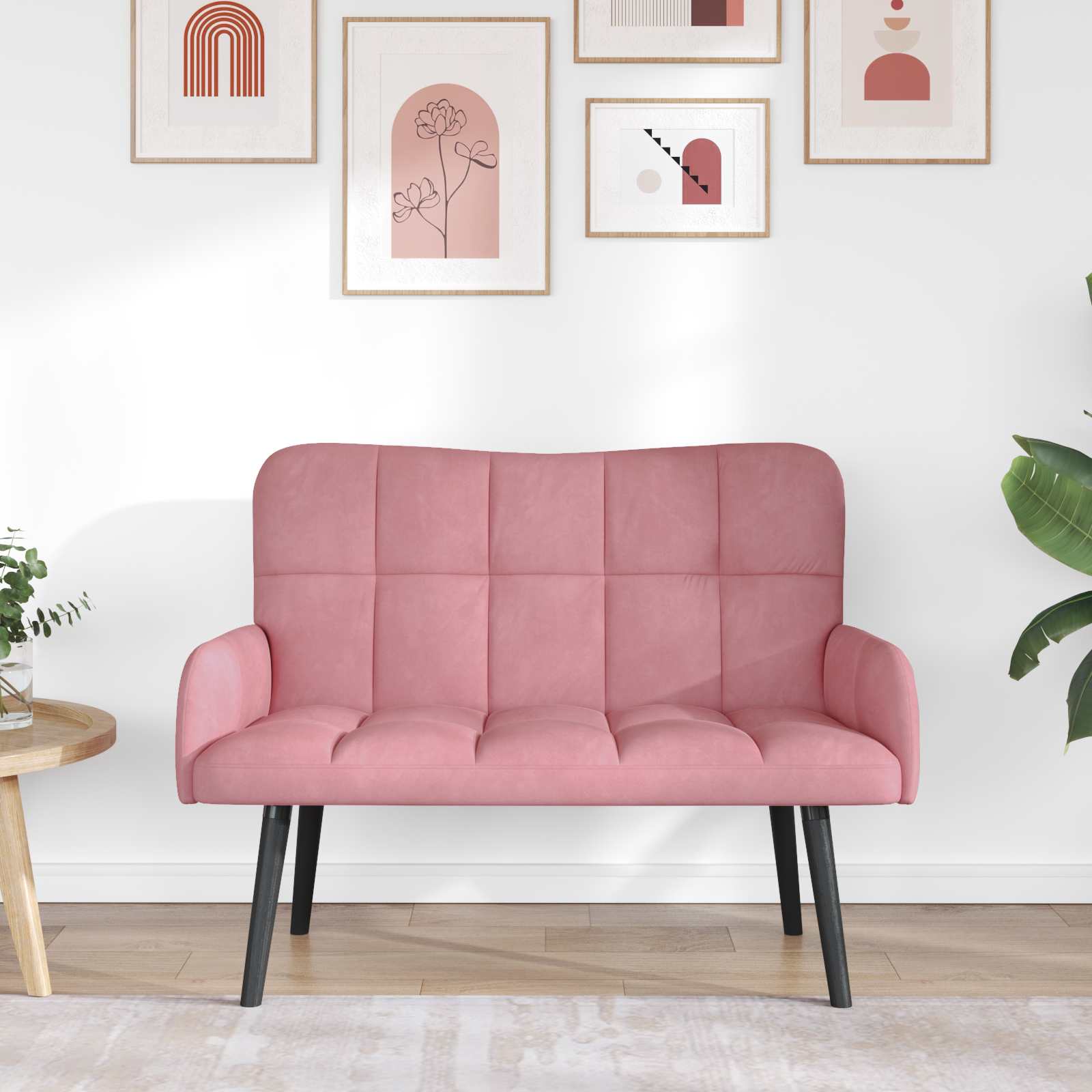 Kétfős kanapé rózsaszín 115 x 61 x 87 cm bársony