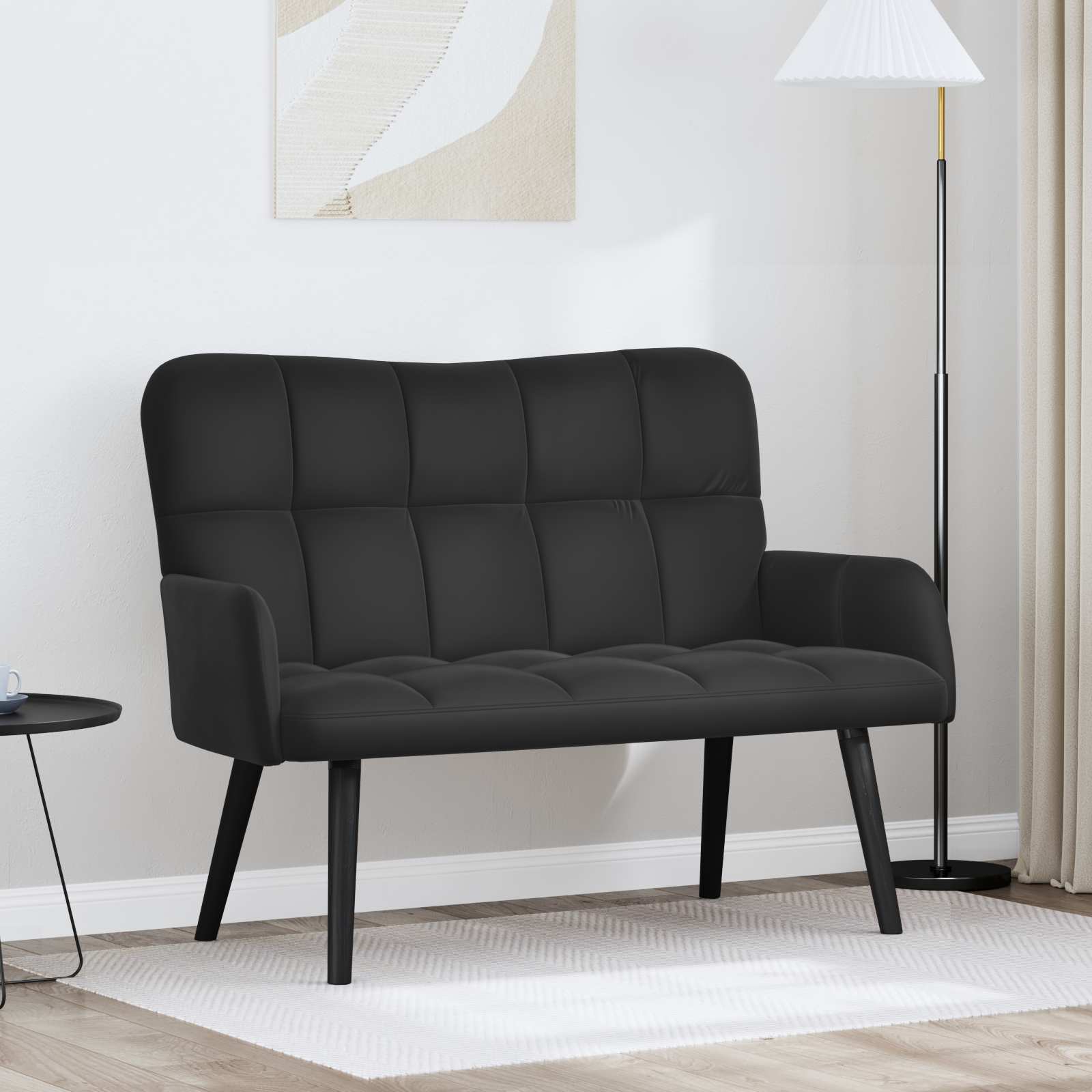 Kétfős kanapé fekete 115 x 61 x 87 cm bársony