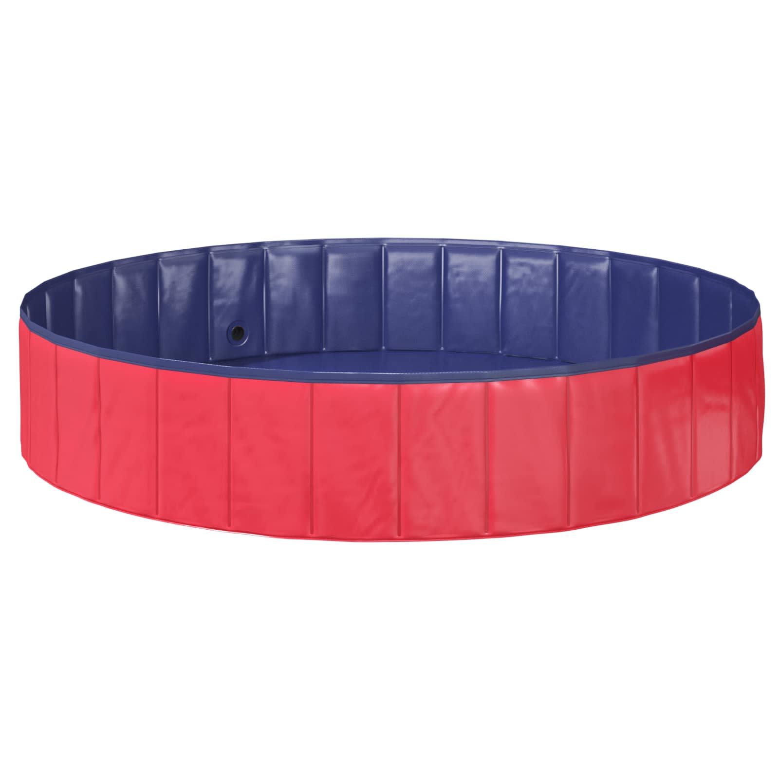 Összecsukható kutyafürdő medence piros és kék ø 160 x 30 cm pvc