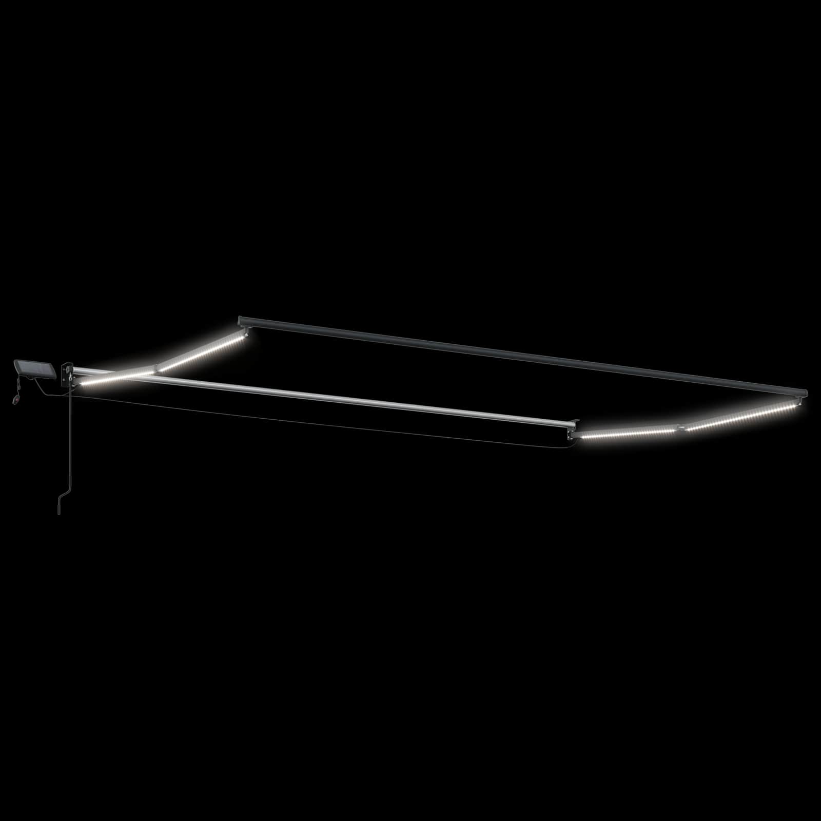 Led-es, kézi kihúzható napernyő sokszínű 4 × 3 m