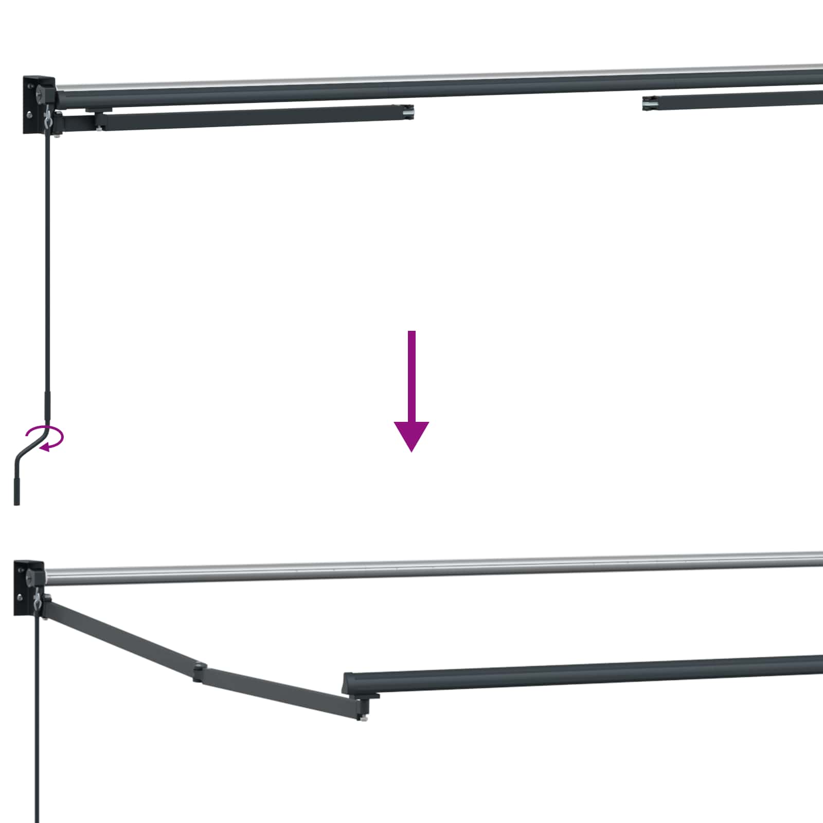 Led-es, kézi kihúzható napernyő sokszínű 4 × 3 m