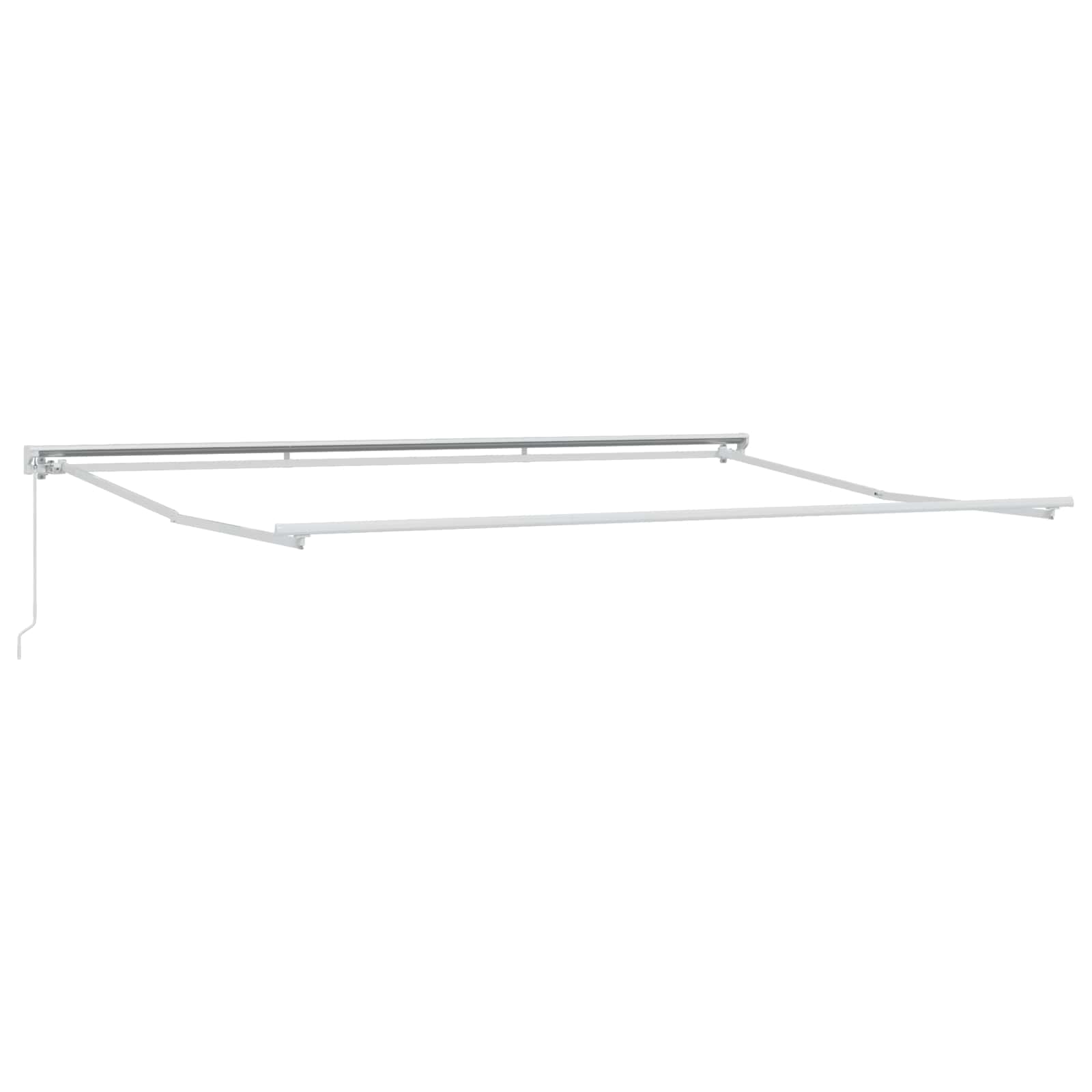 Kézi retraktálható napernyő zöld és fehér 4 × 3,5 m