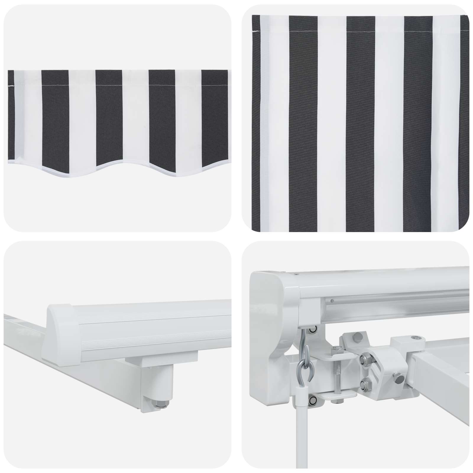 Kézi napellenző keret led világítással 4 × 3,5 m