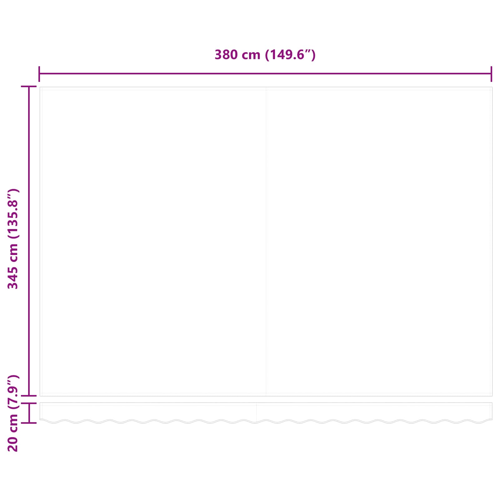 Kézi napellenző keret led világítással zöld és fehér 4 × 3,5 m