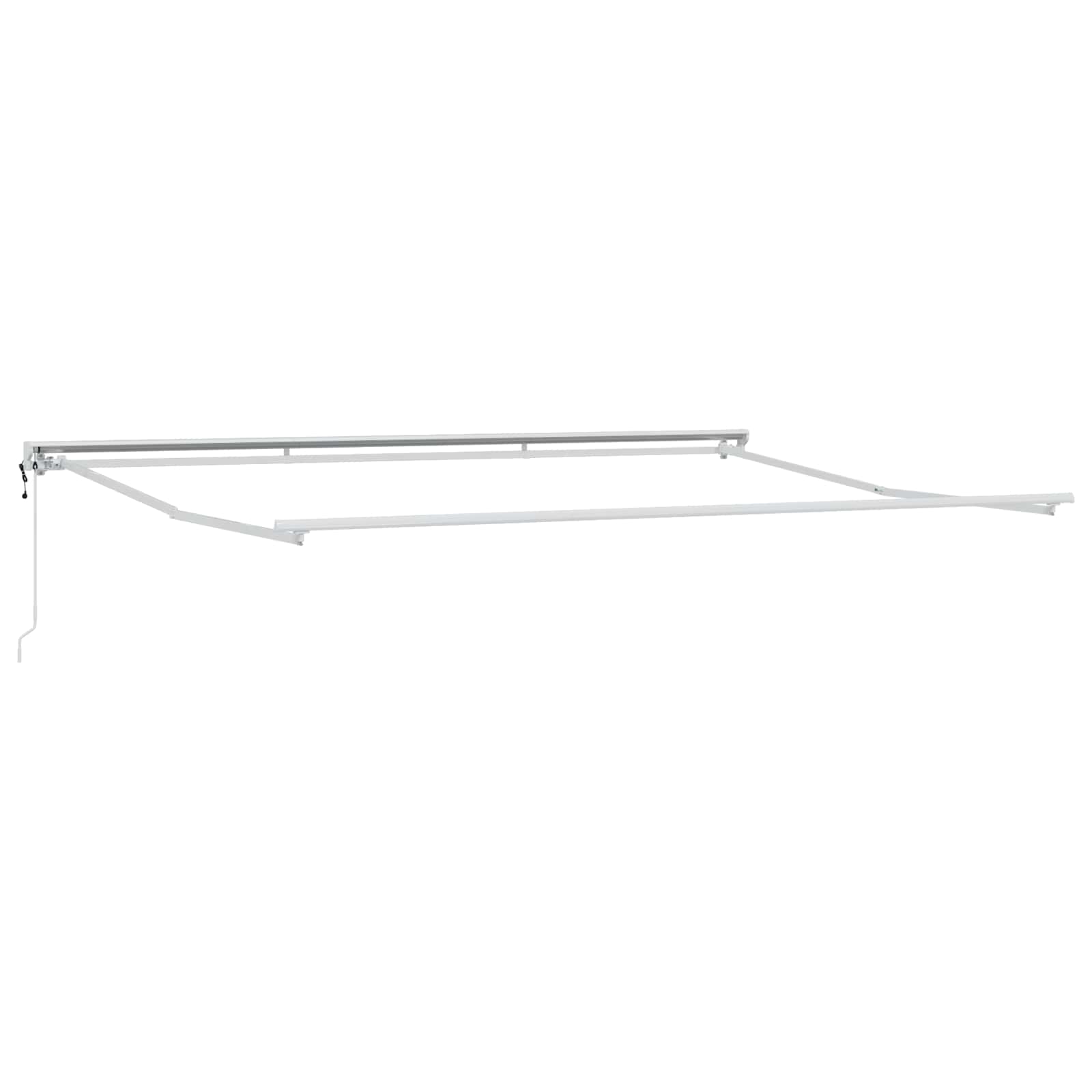 Elektromos kihúzható napernyő zöld és fehér 4 × 3,5 m